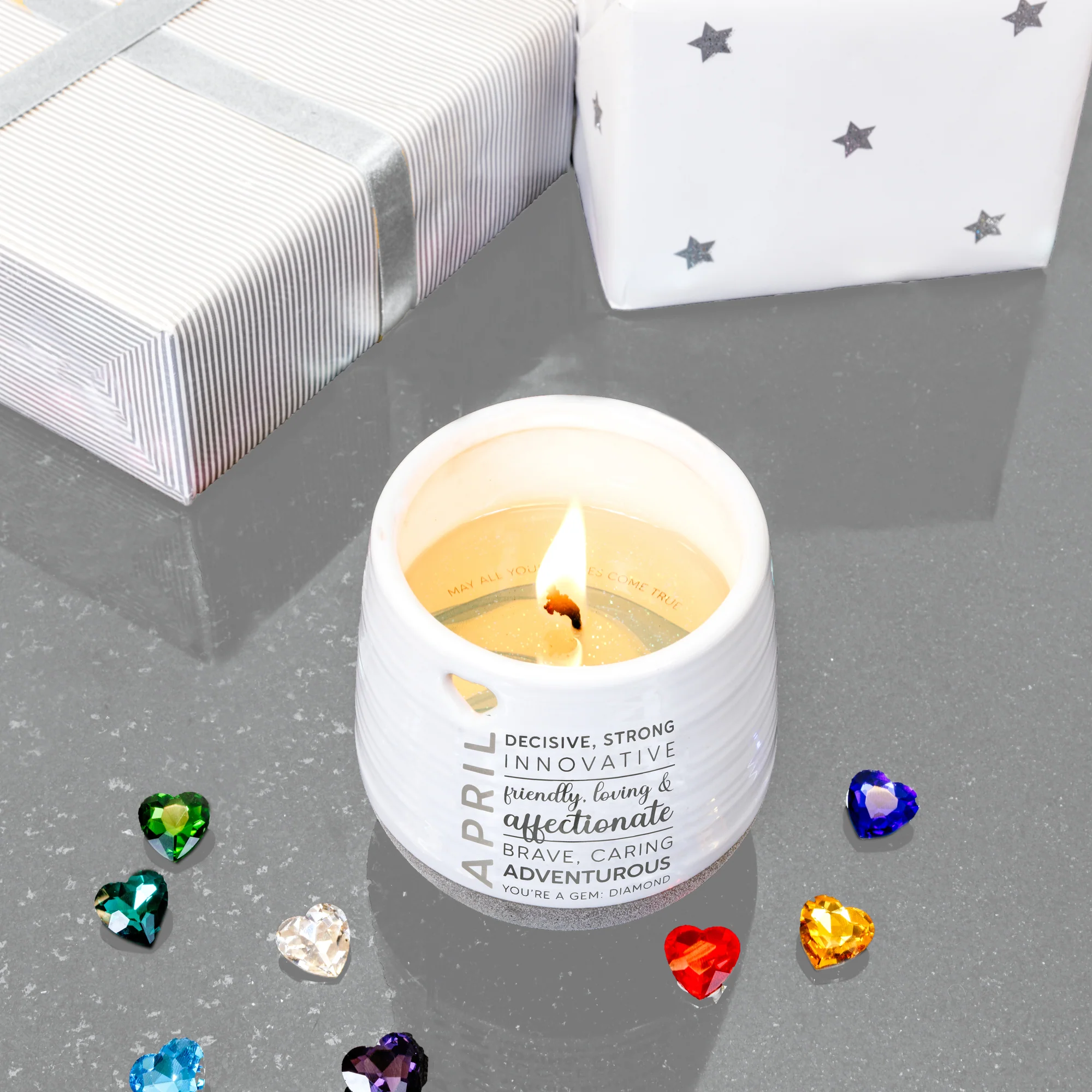 April 11 oz - 100% Soy Wax Reveal Candle with Birthstone Scent: Tranquility - Image 4