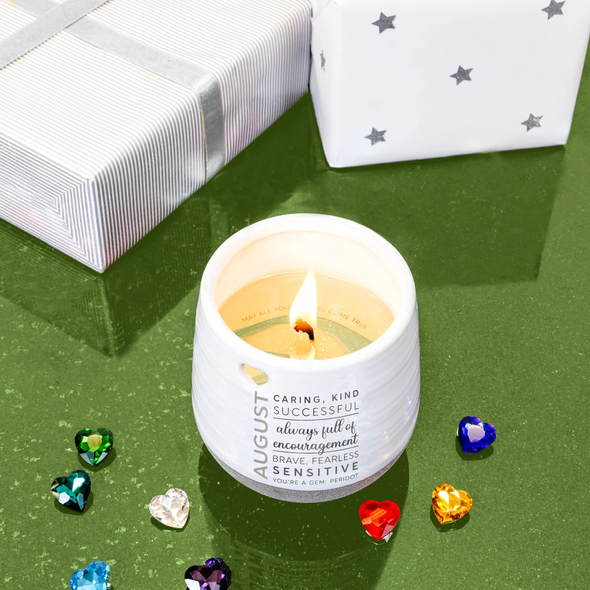 August 11 oz - 100% Soy Wax Reveal Candle with Birthstone Scent: Tranquility - Image 4