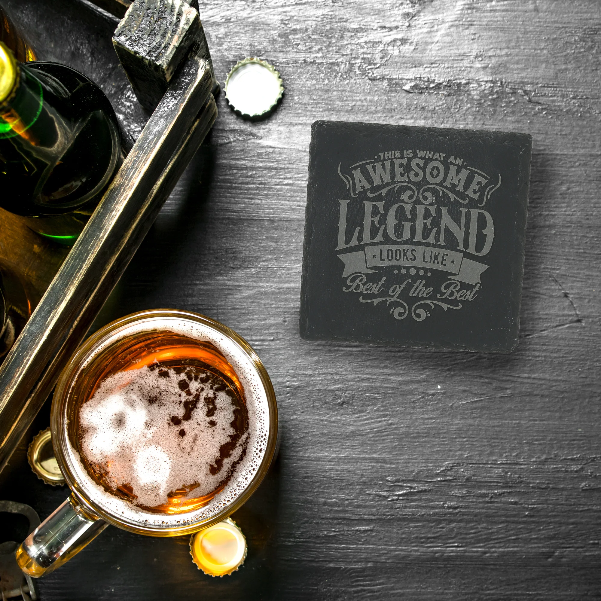 Awesome 4" Slate Coaster - Image 2