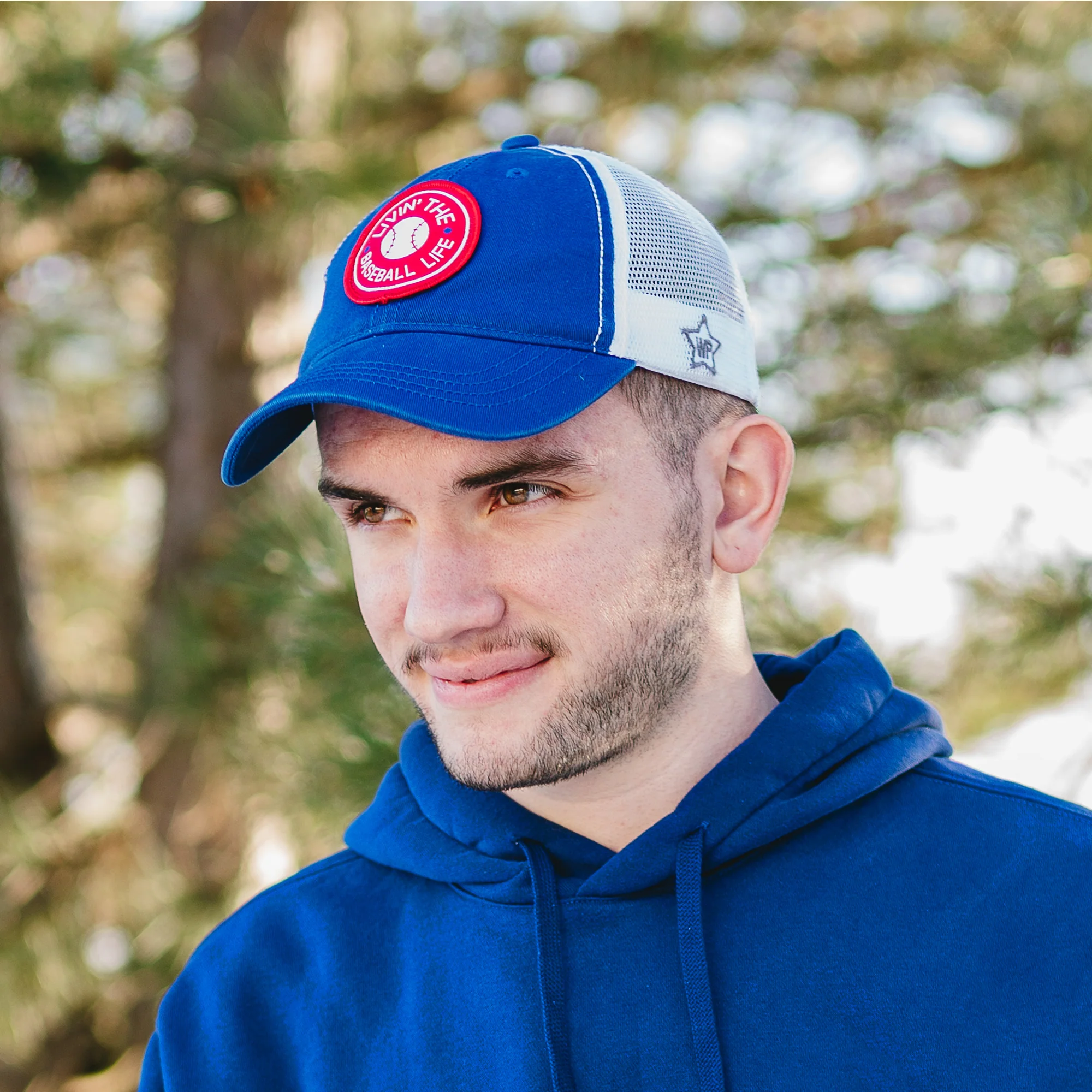Baseball Life Blue Adjustable Mesh Hat - Image 3