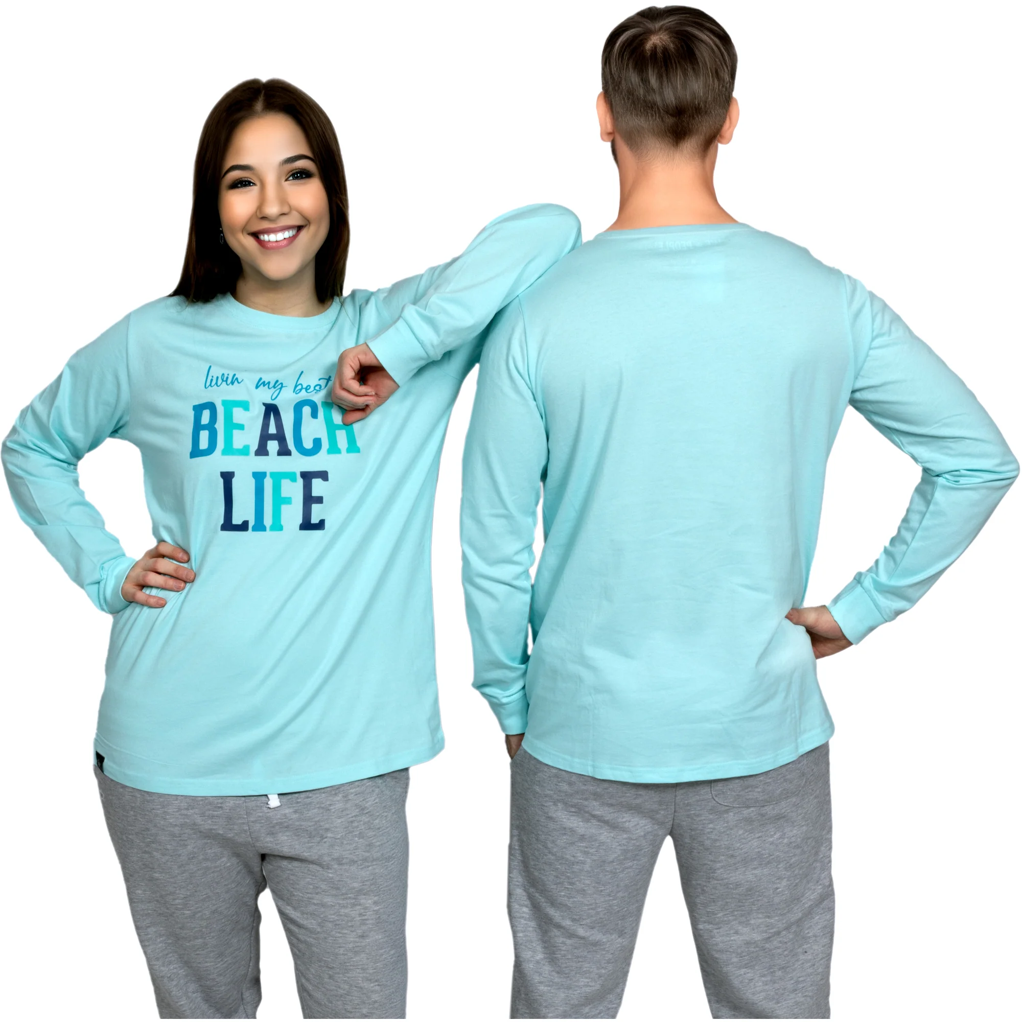 Beach Life Small Light Teal Unisex Long Sleeve T-Shirt - Image 24