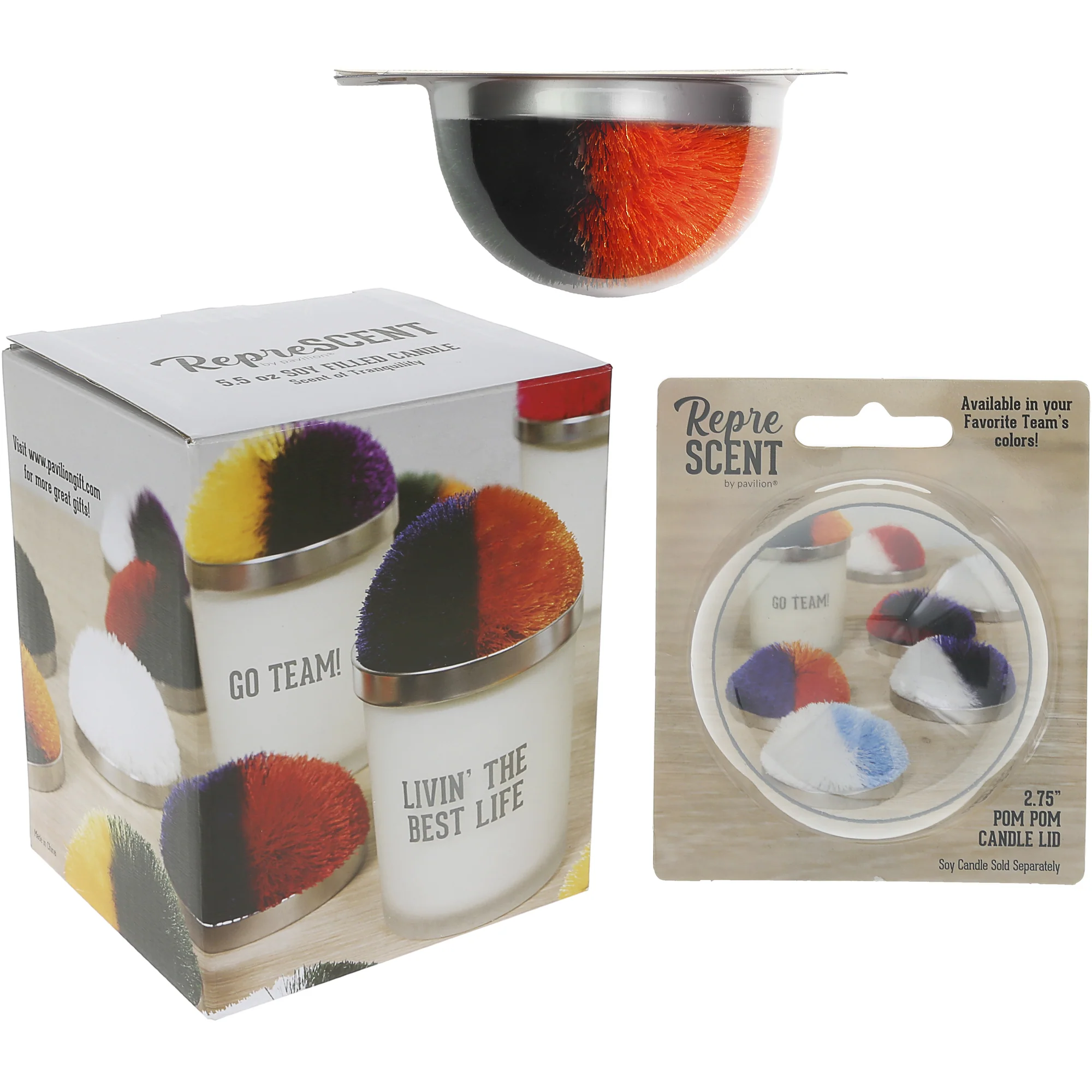 Best Life Green & Orange - 5.5 oz - 100% Soy Wax Candle with Pom Pom Lid Scent: Tranquility - Image 7