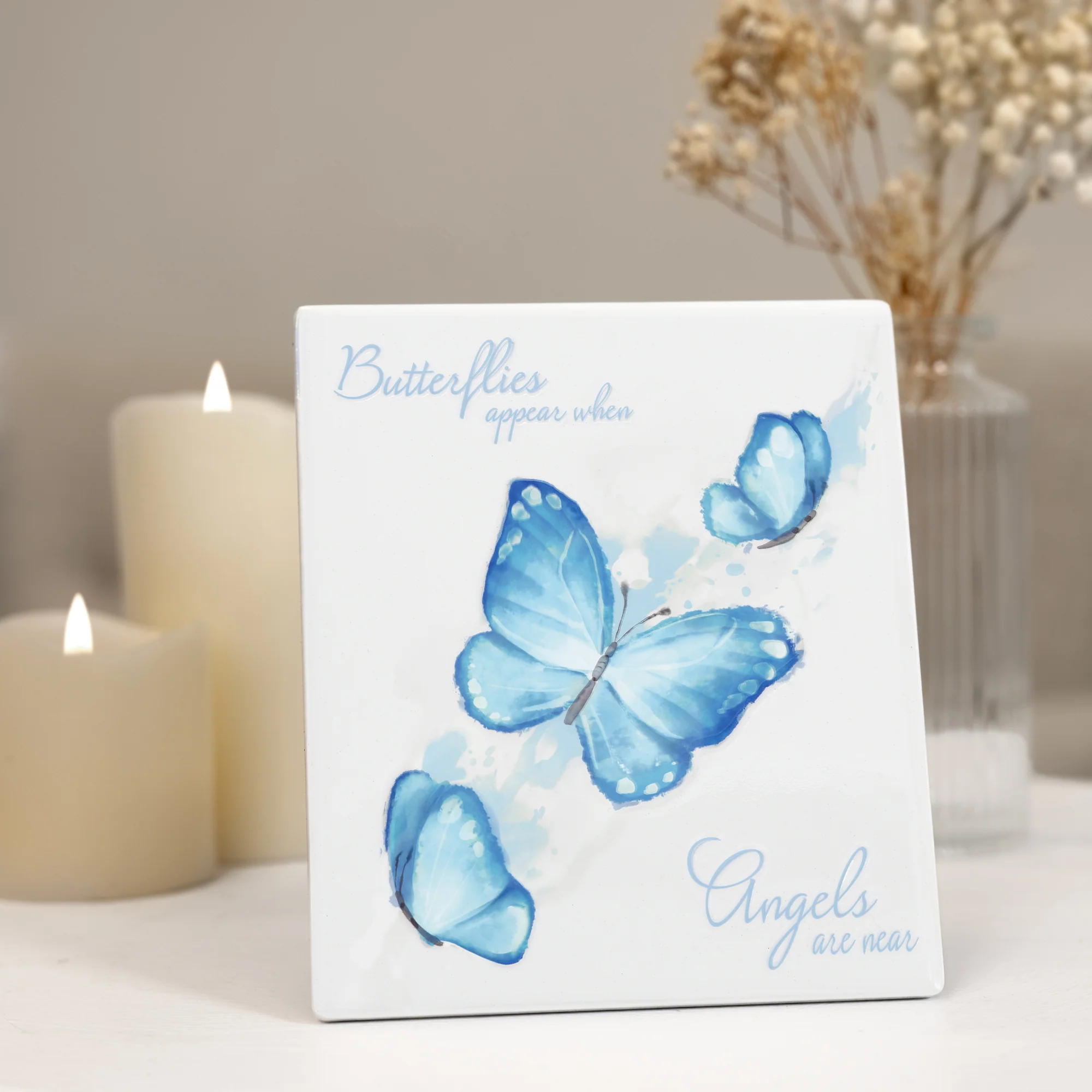 Butterflies 5.5" Ceramic Plaque - Image 2