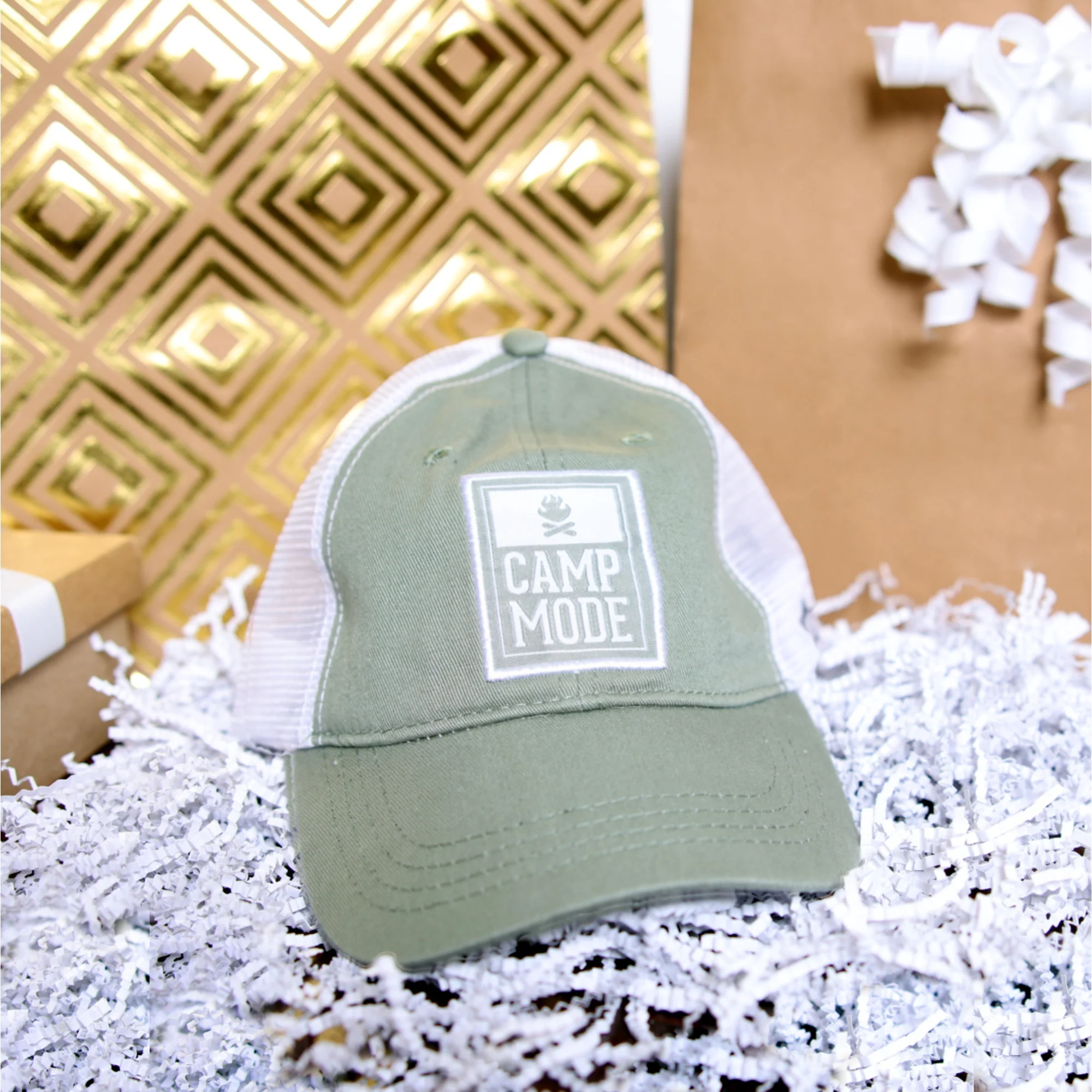 Camp Icon Moss Green Adjustable Mesh Hat - Image 4