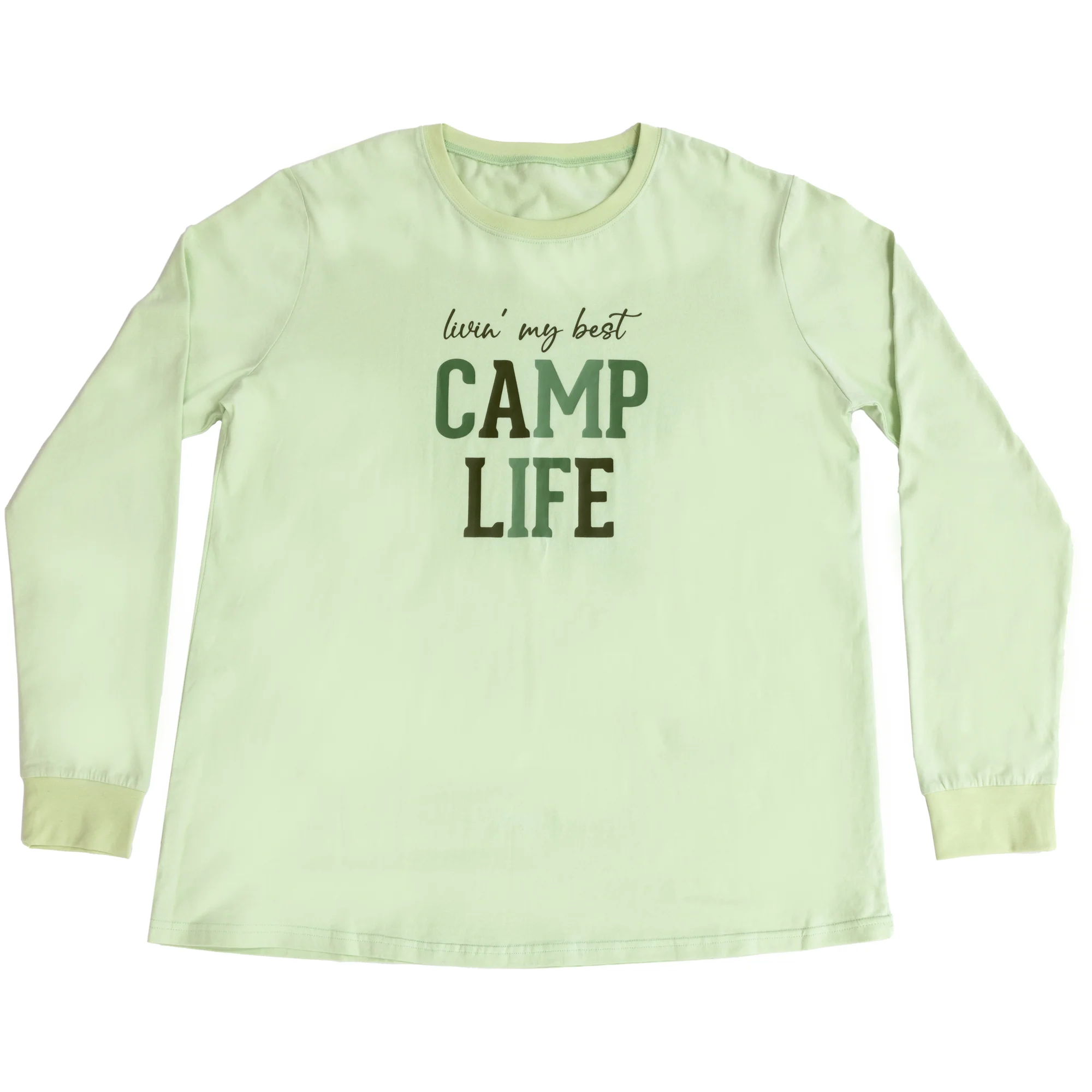 Camp Life Small Light Sage Unisex Long Sleeve T-Shirt - Image 14