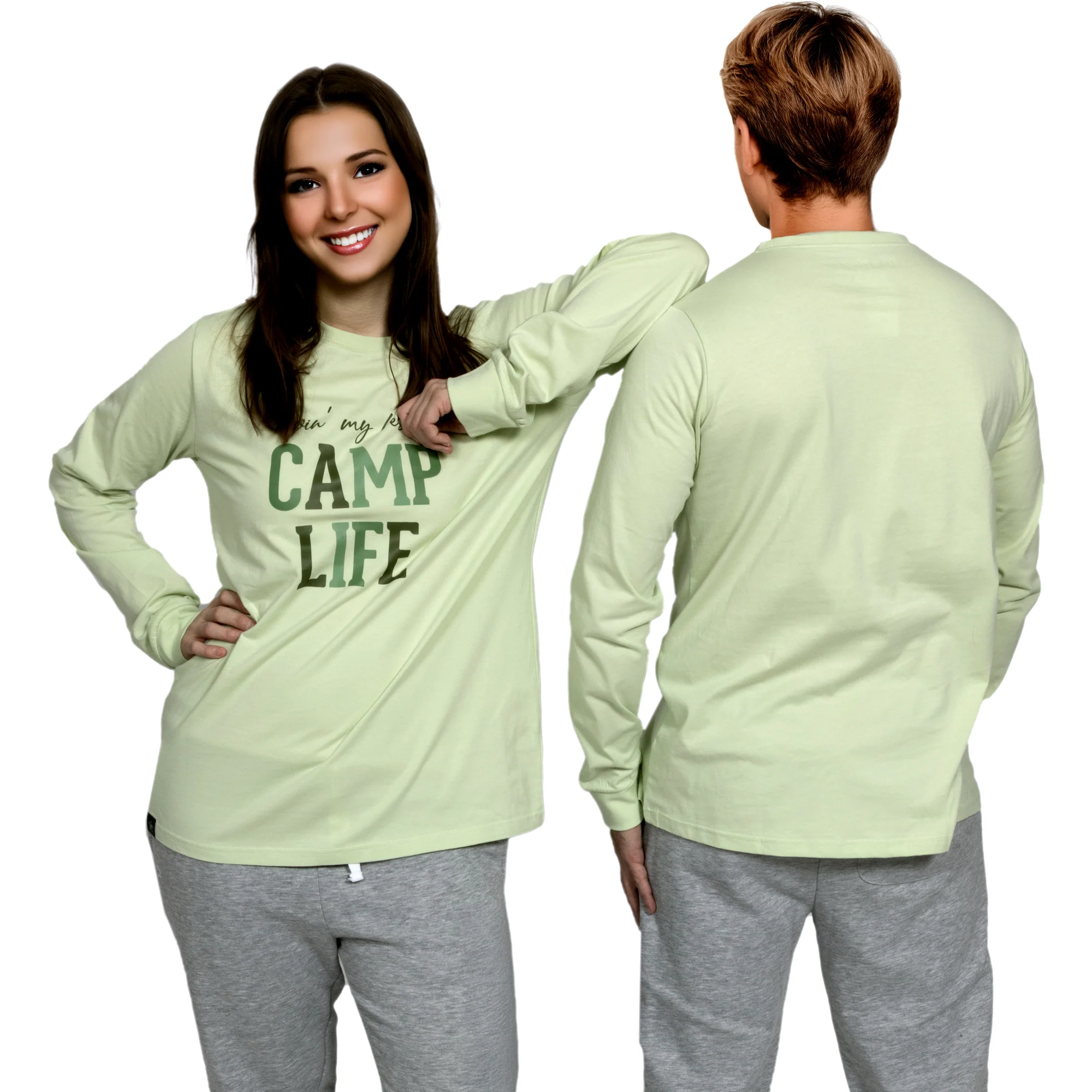 Camp Life Small Light Sage Unisex Long Sleeve T-Shirt - Image 8