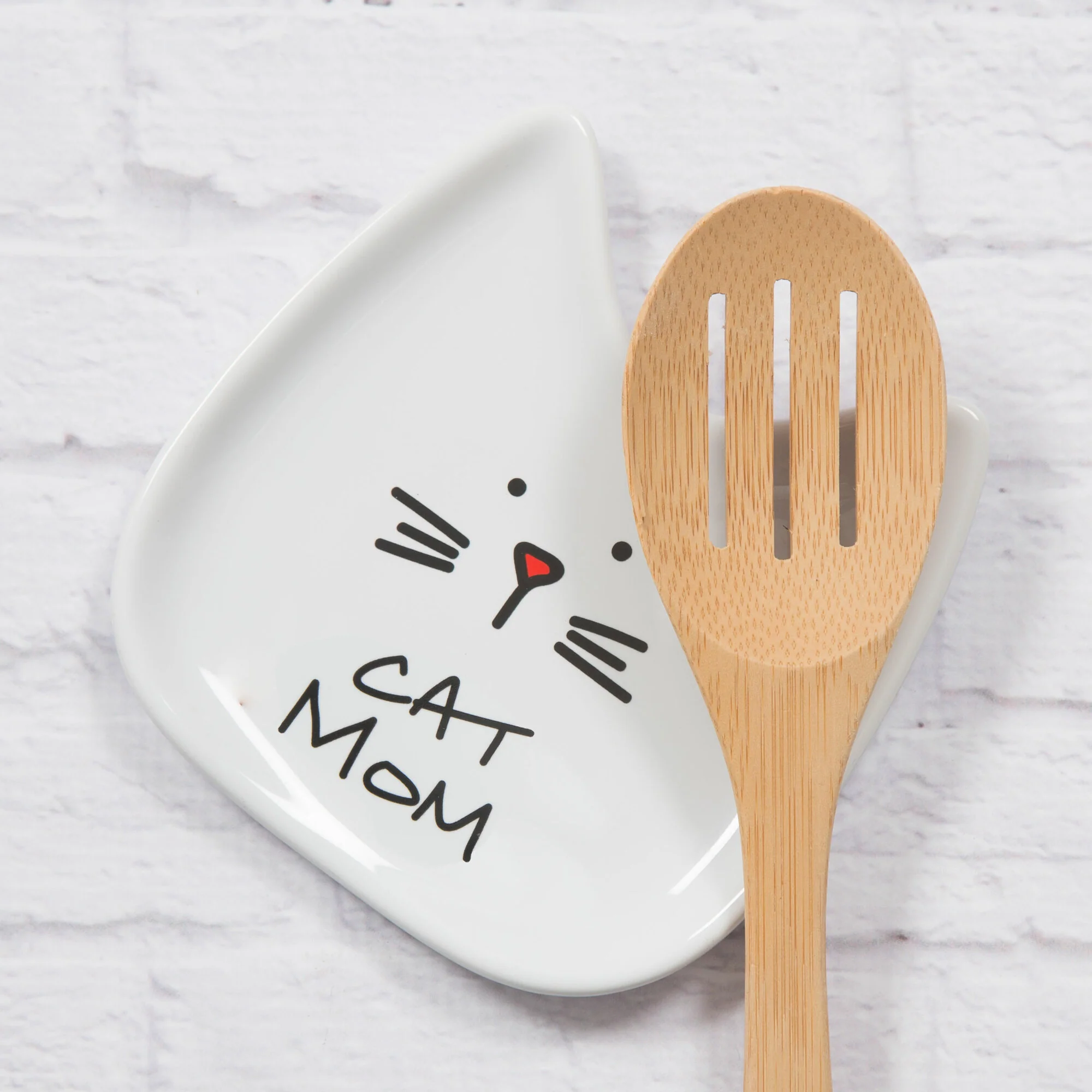Cat Mom 5" Ceramic Spoon Rest - Image 2