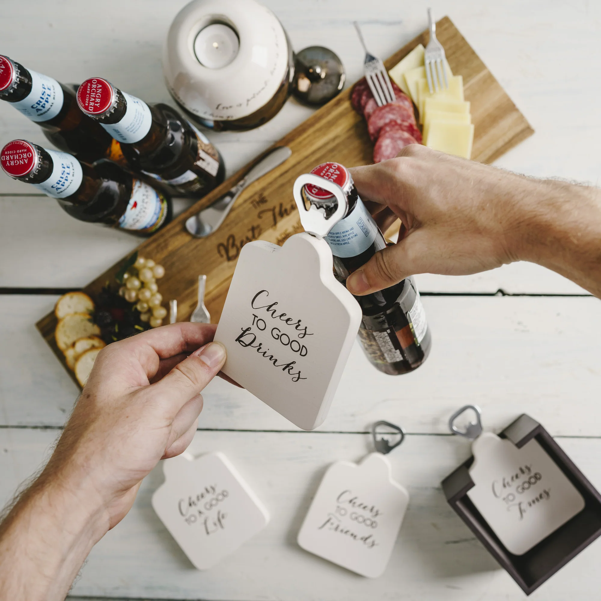 Cheers Bottle Opener Coaster Set - Image 3