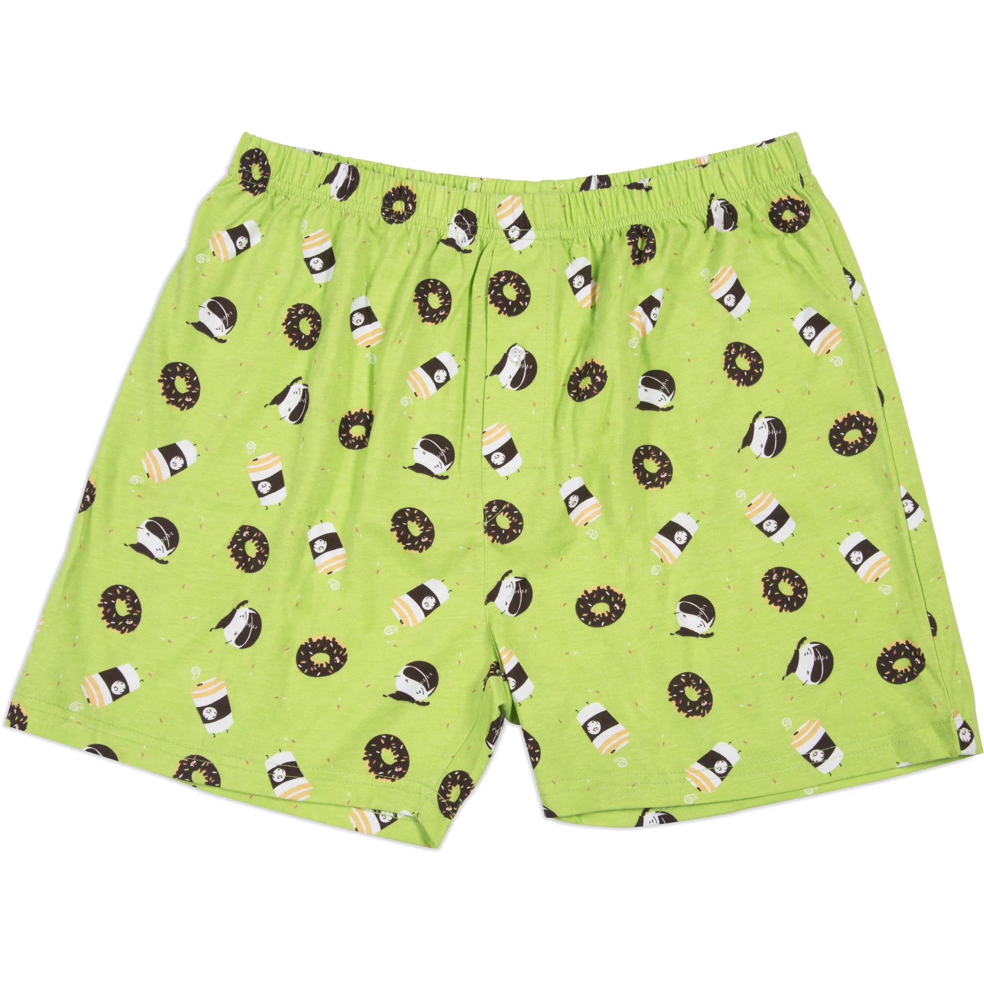 Coffee and Donut XS Green Unisex Boxers - Image 23