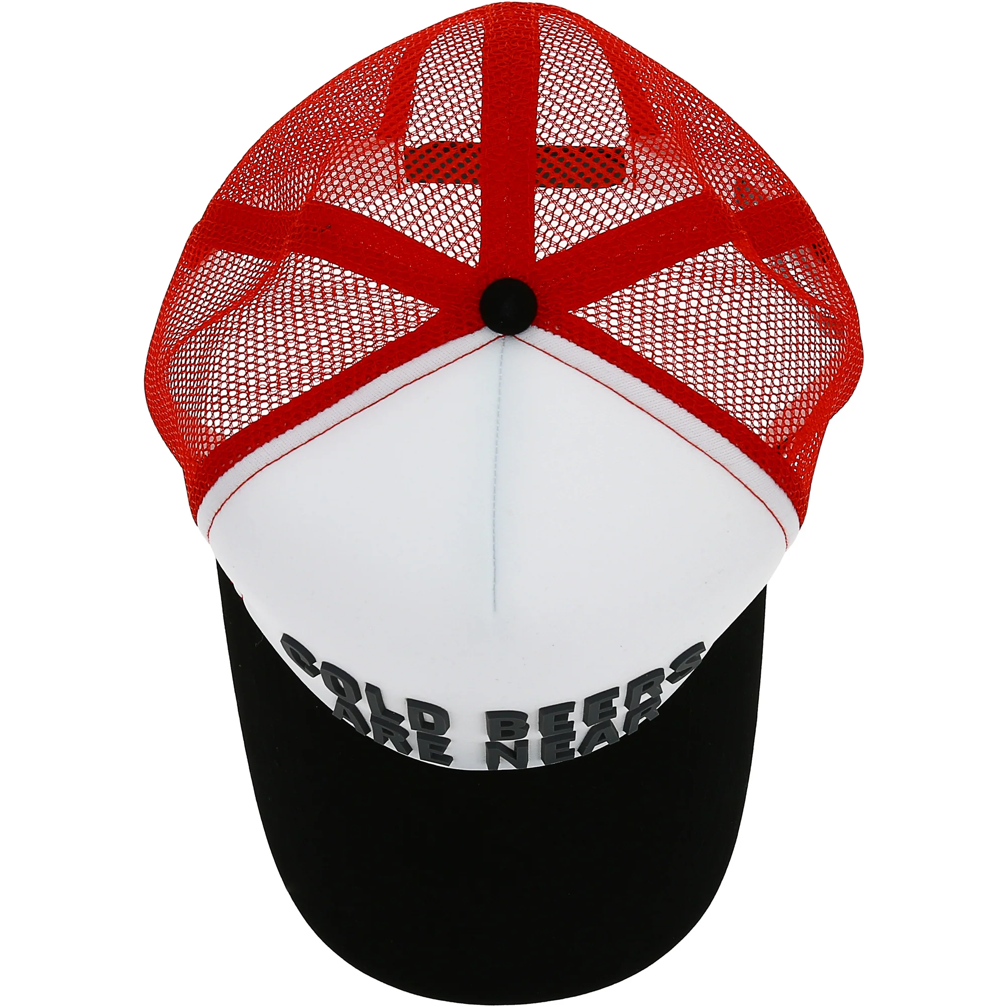 Cold Beers Red Mesh Adjustable Trucker Hat - Image 9