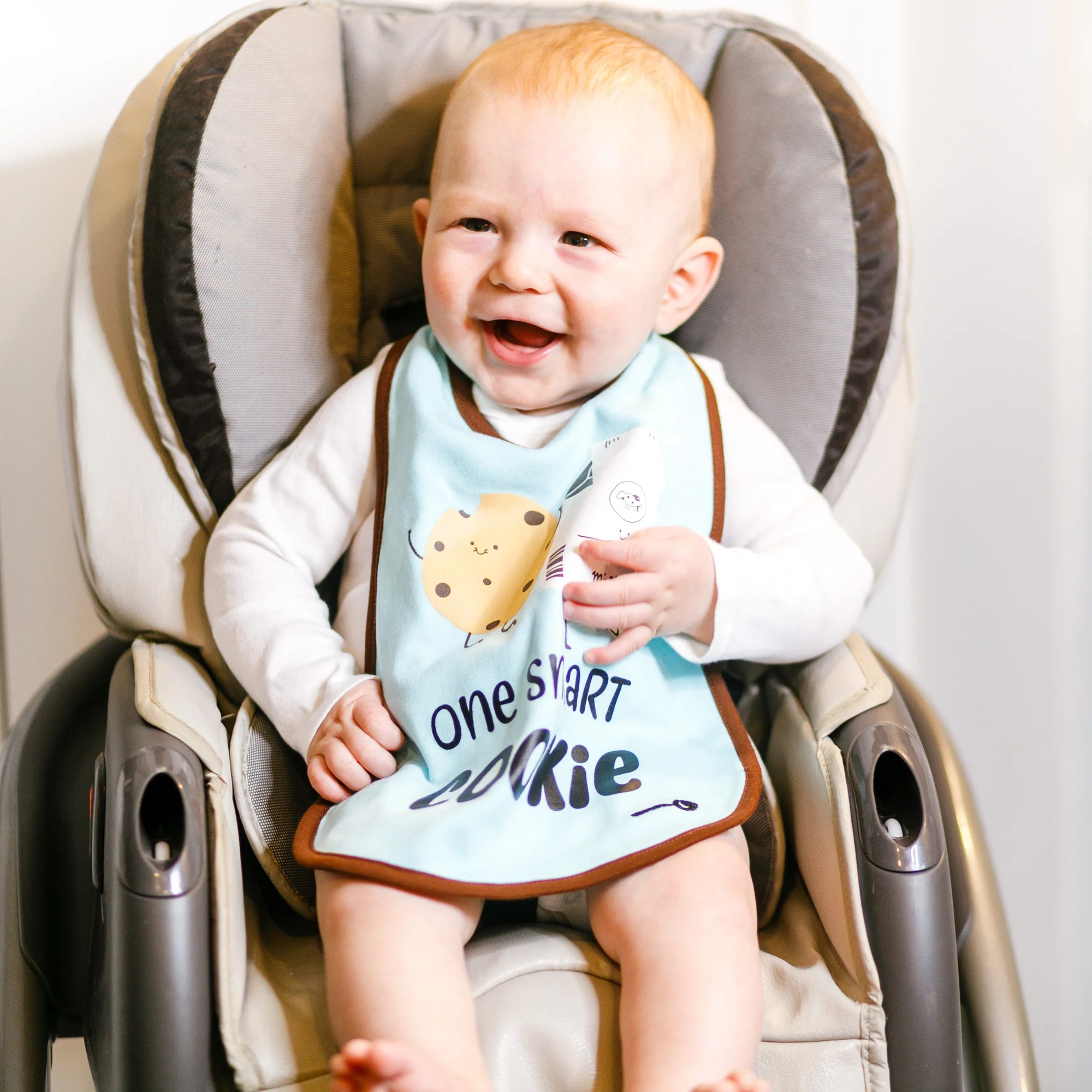 Cookies and Milk Light Blue Reversible Bib 6 Months - 3 Years - Image 3