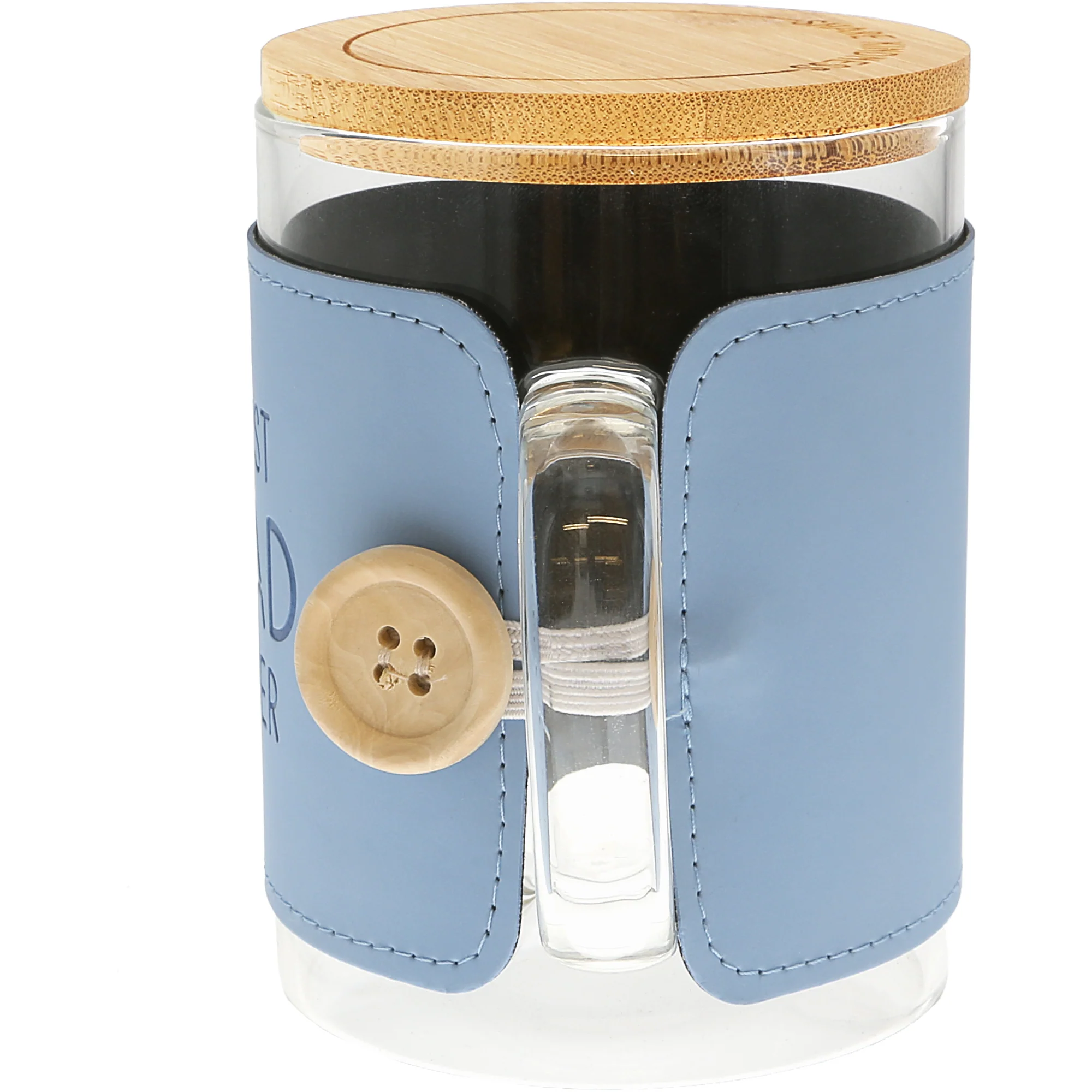 Dad 16 oz Wrapped Glass Mug with Coaster Lid - Image 5