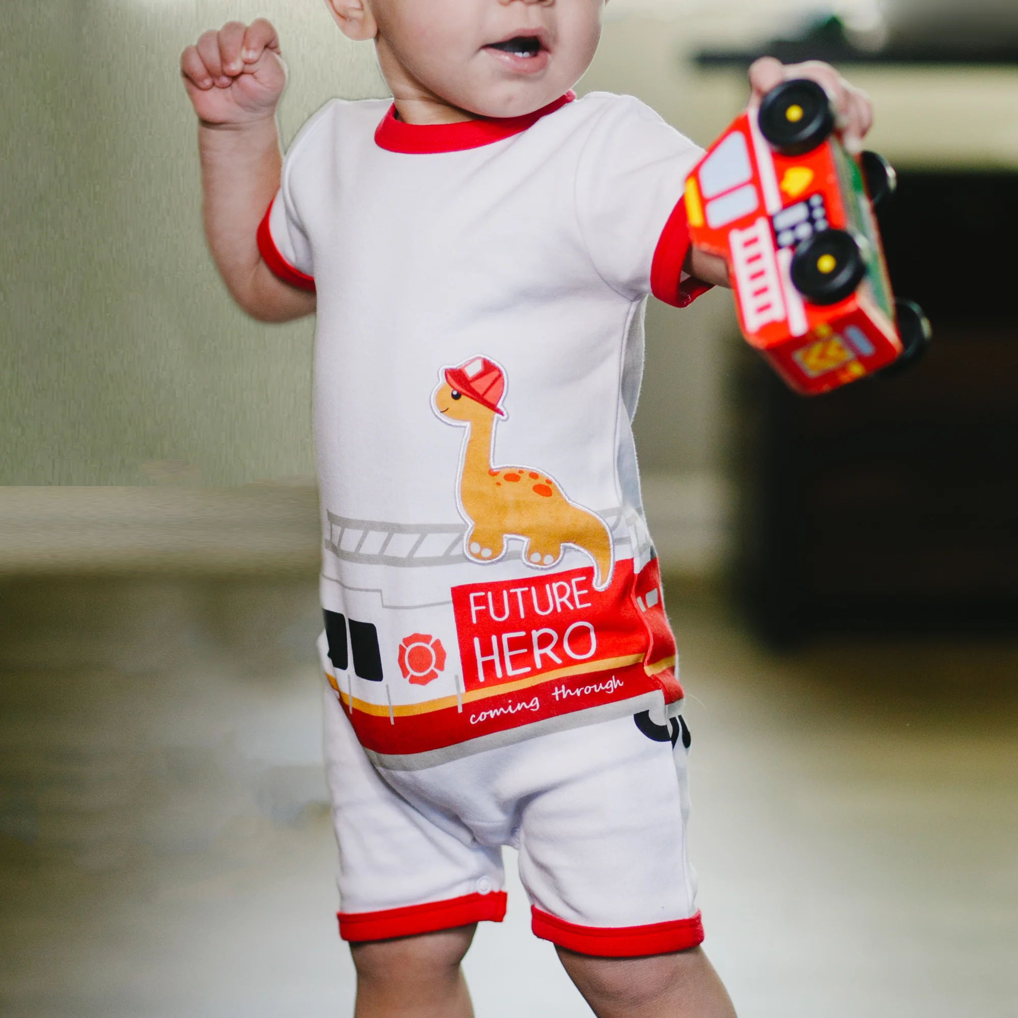 Dino Firefighter 6-12 Months Romper - Image 12