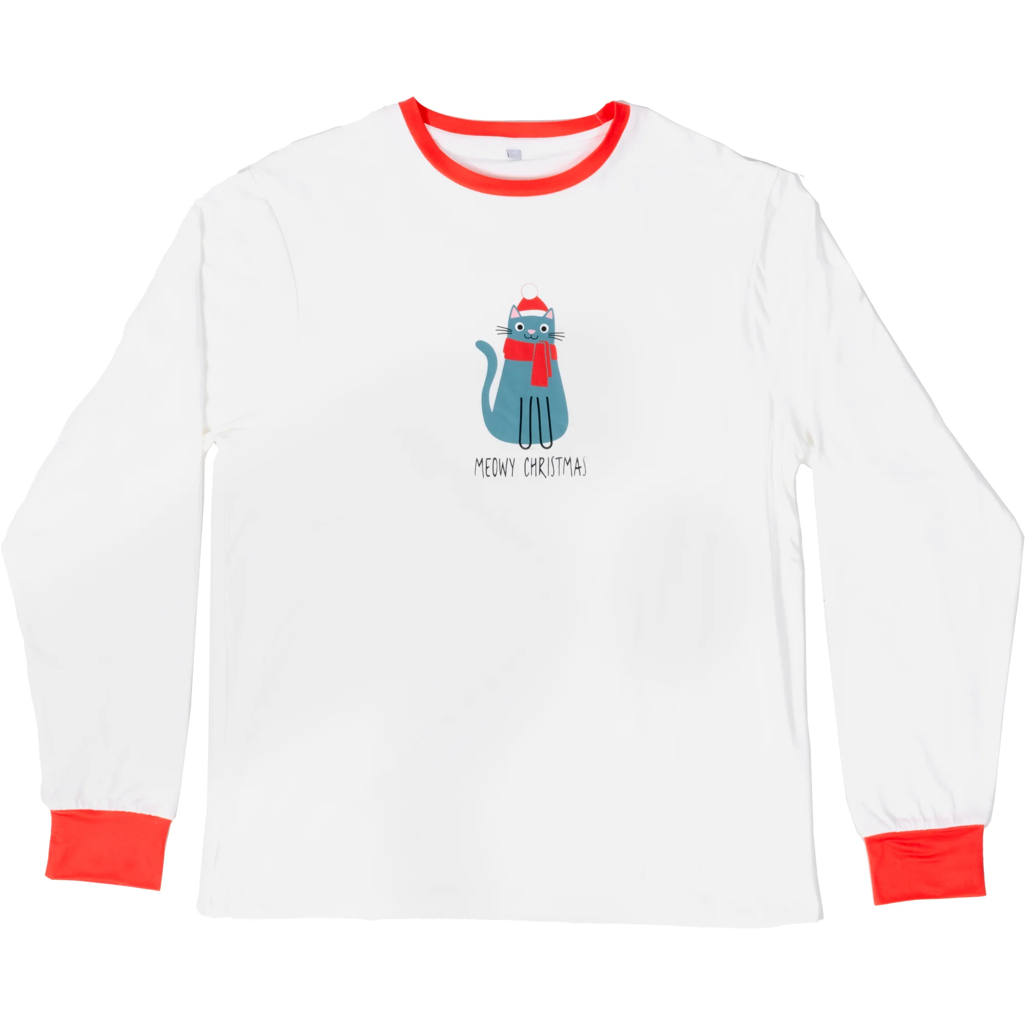 Meowy Christmas Small Unisex White Long Sleeve T-Shirt - Image 21