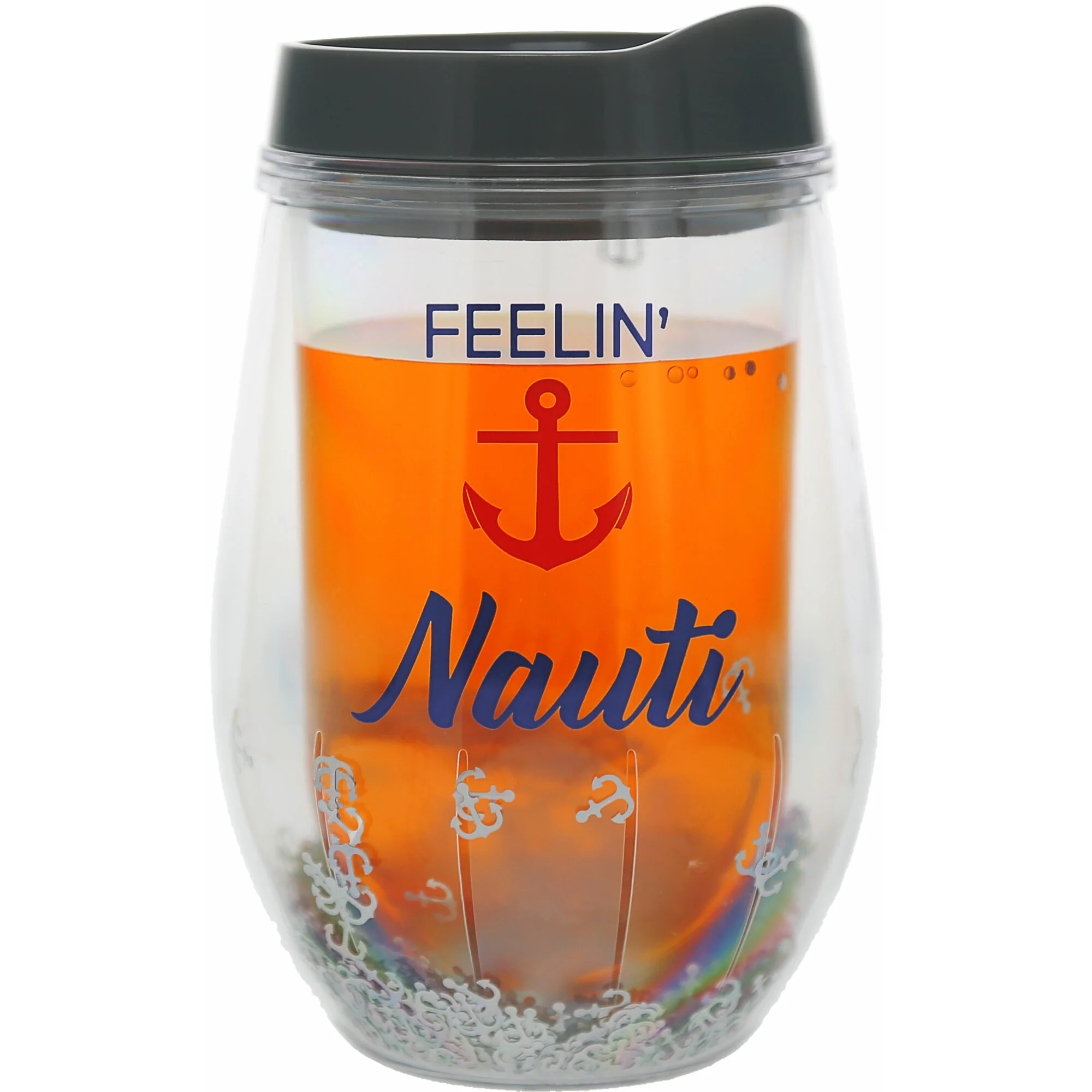 Feelin' Nauti 12 oz Acrylic Stemless Wine Glass with Lid - Image 6