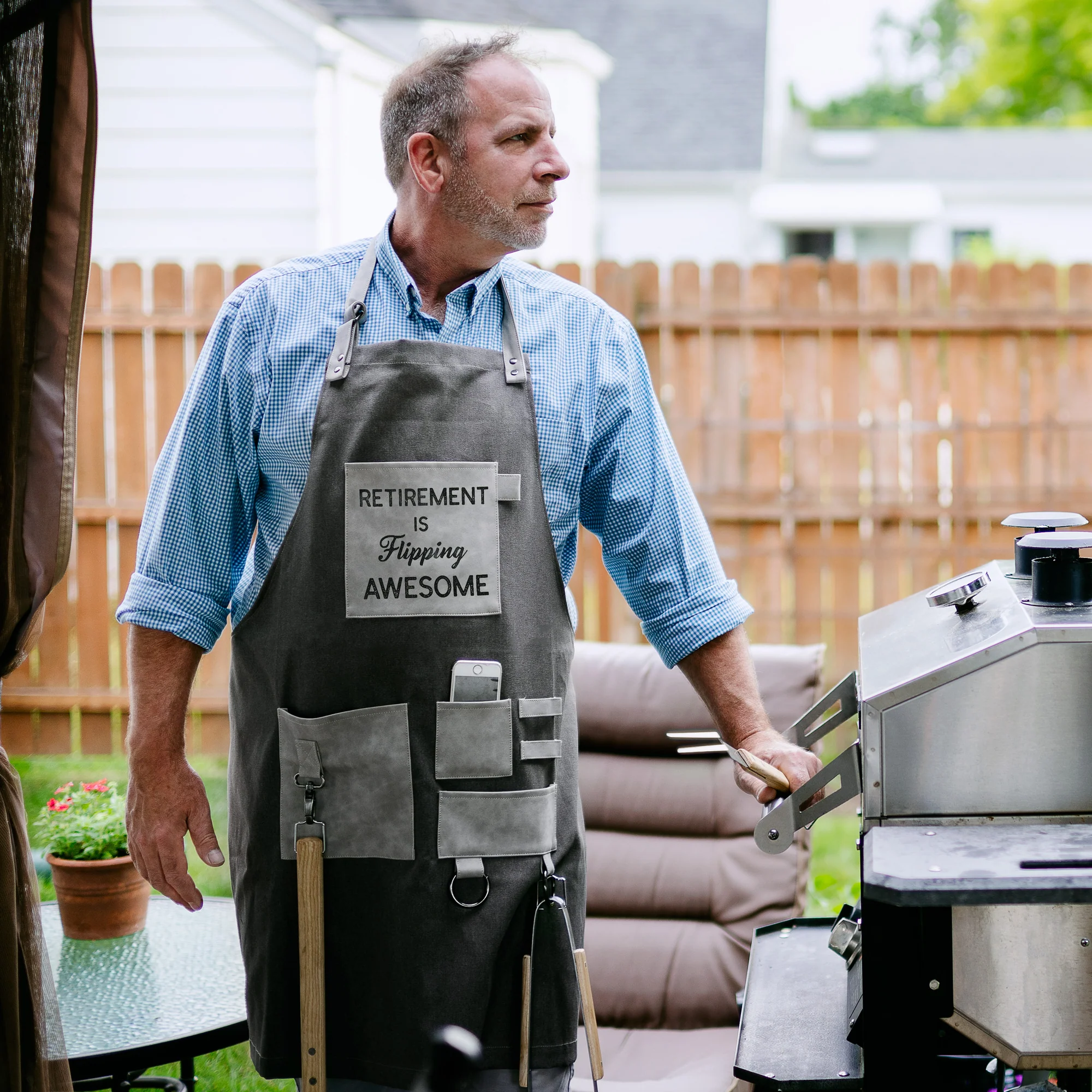 Flipping Awesome Canvas Grilling Apron - Image 2