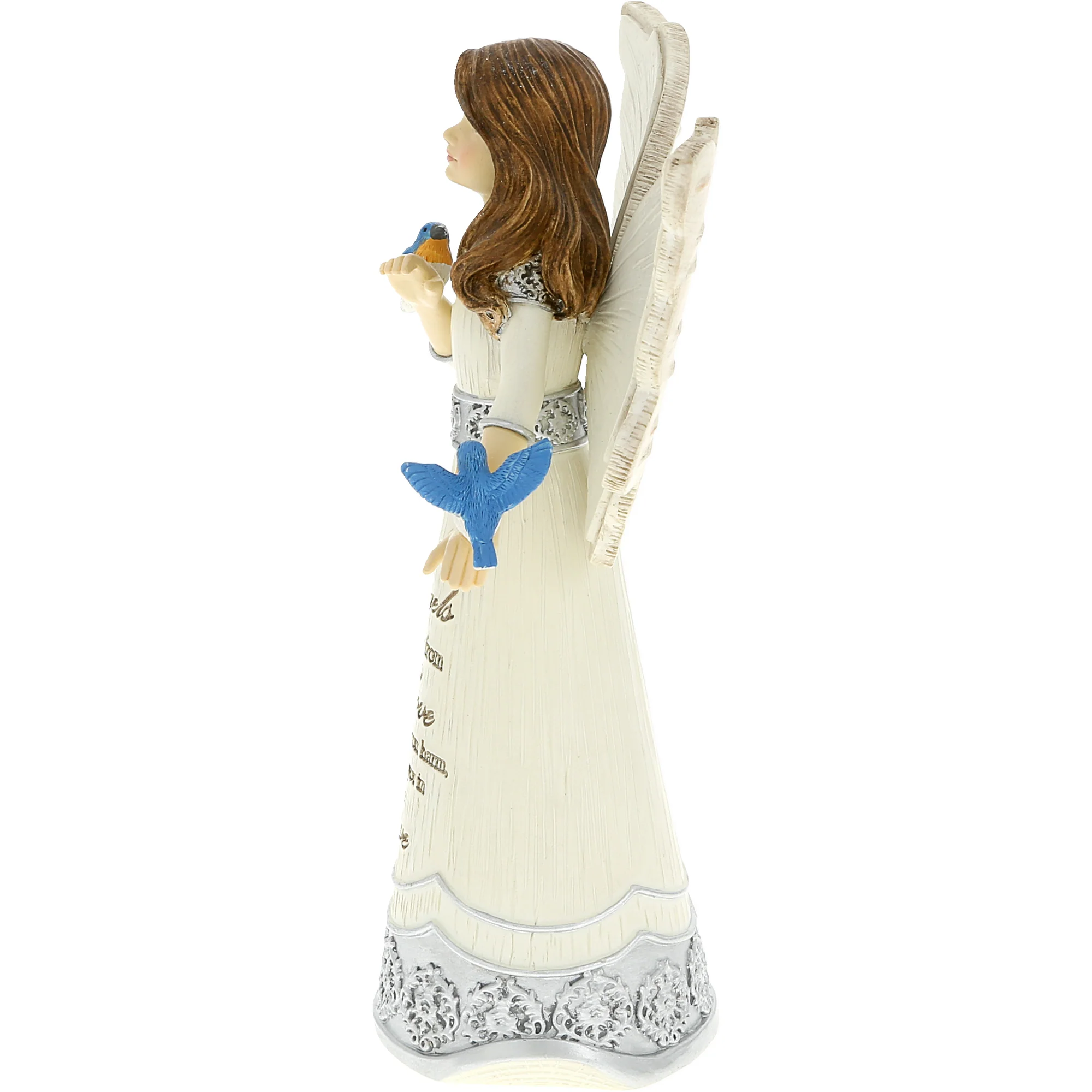 From Above 5.5" Angel Figurine with Bluebirds - Image 5