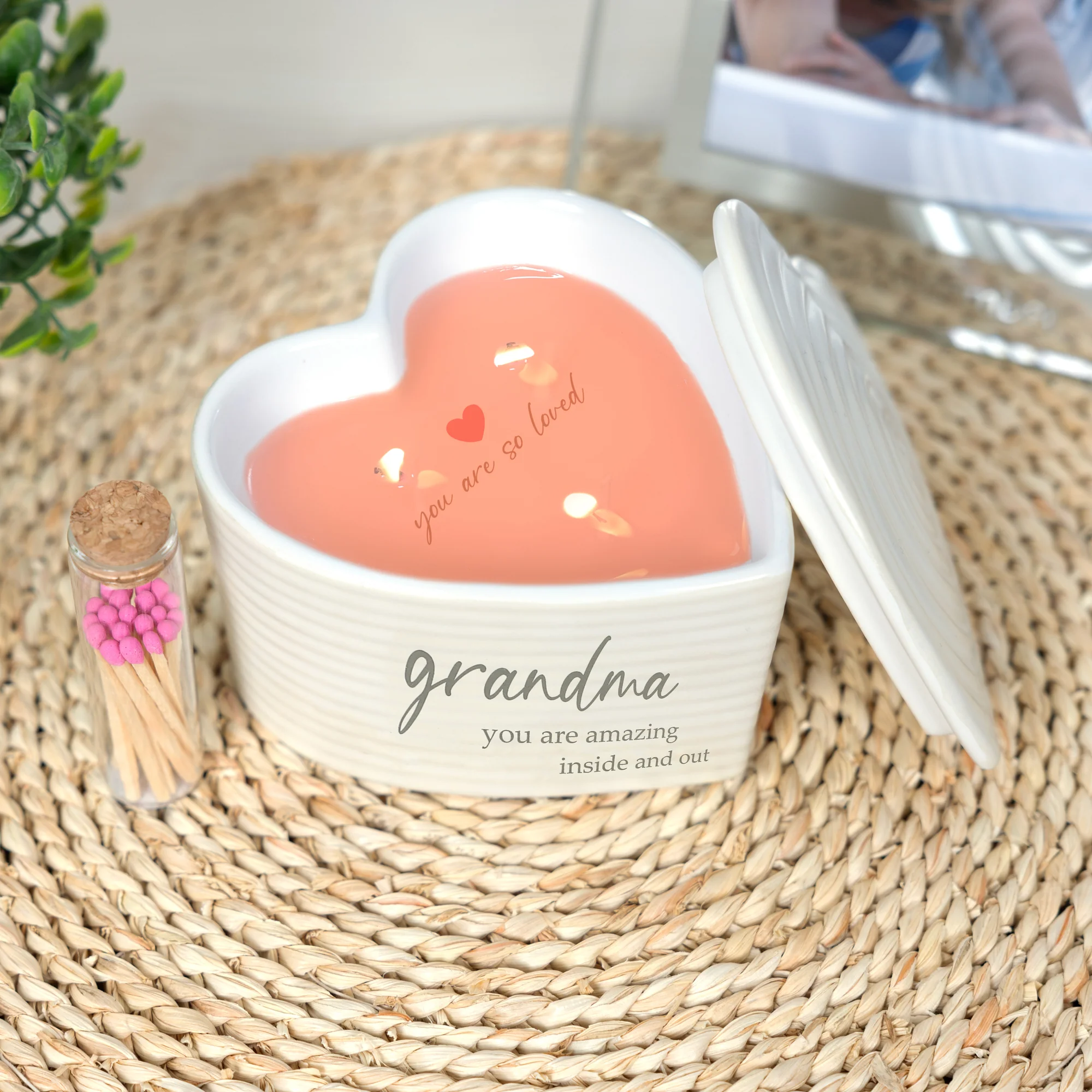 Grandma 8 oz - 100% Soy Wax Reveal Triple Wick Candle with Matches Scent: Vanilla - Image 2
