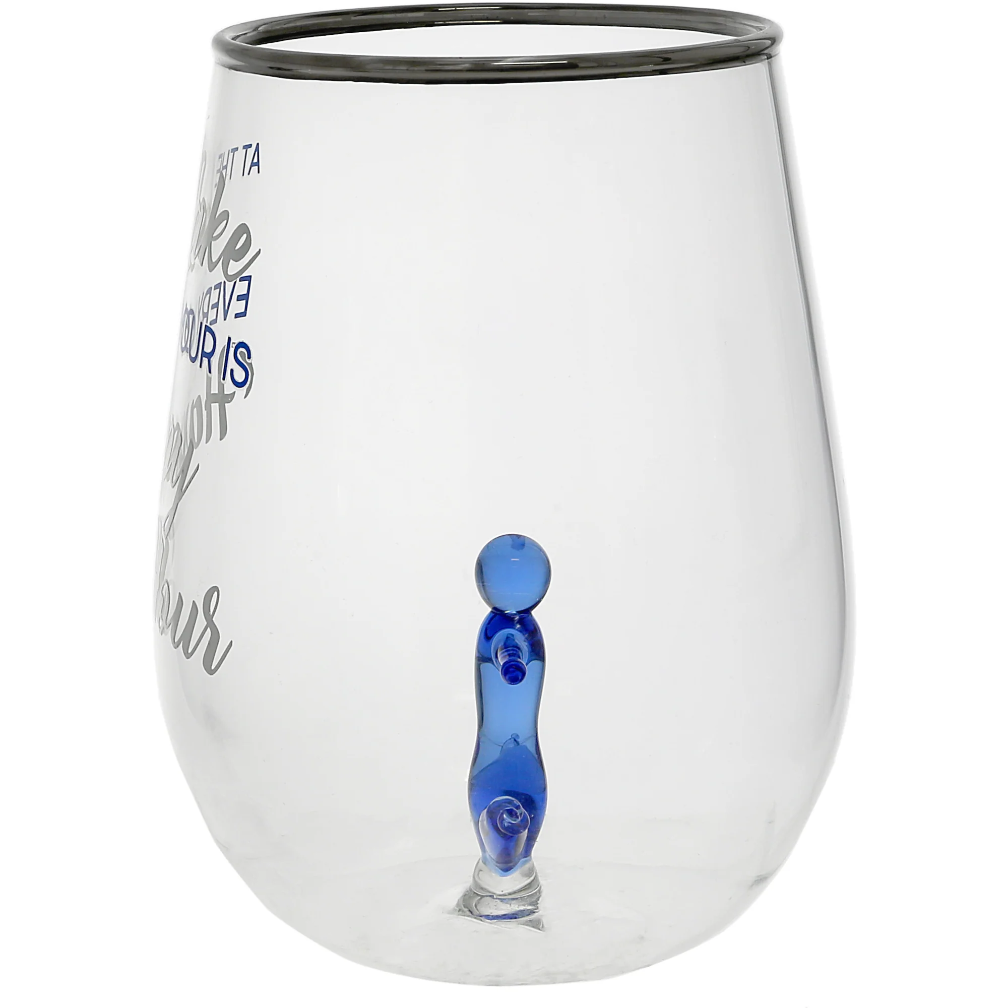 Happy Hour Anchor - 19 oz. Stemless Wine Glass with 3-D Figurine - Image 6