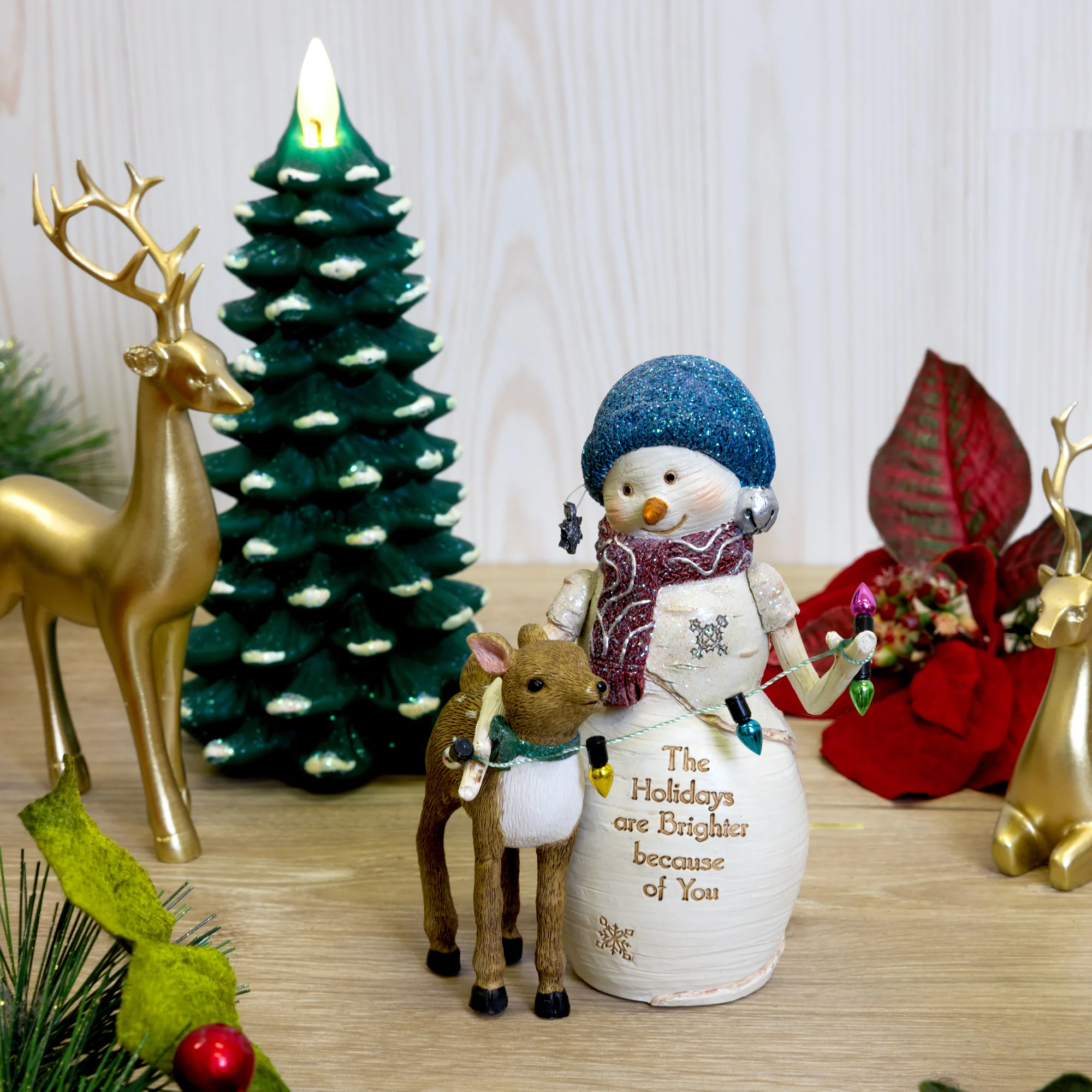 Holidays Brighter 5" Snowman with Deer - Image 3