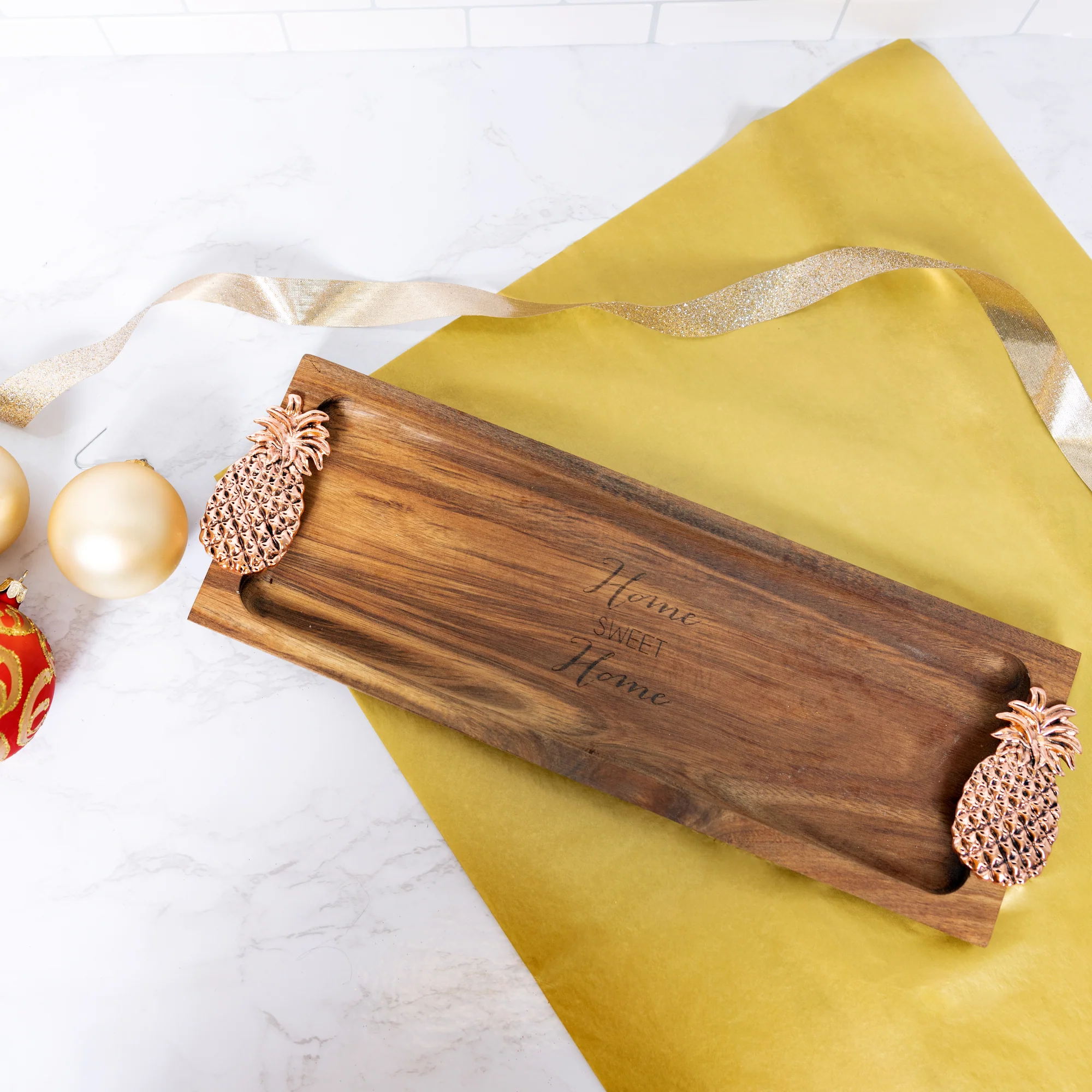 Home Sweet Home 14.25" Acacia Serving Board - Image 4