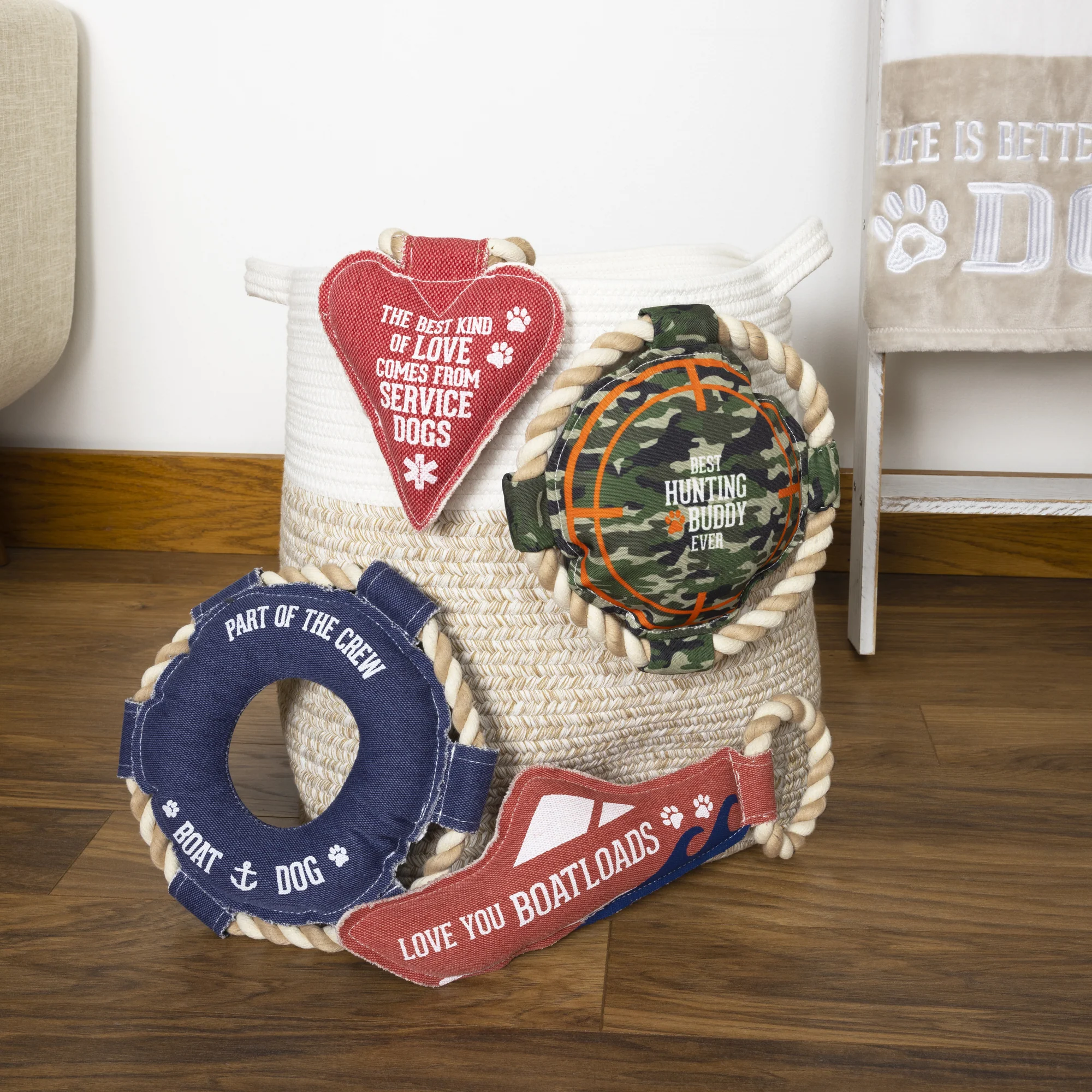 Hunting Buddy 10" x 10" Canvas Dog Toy on Rope - Image 3