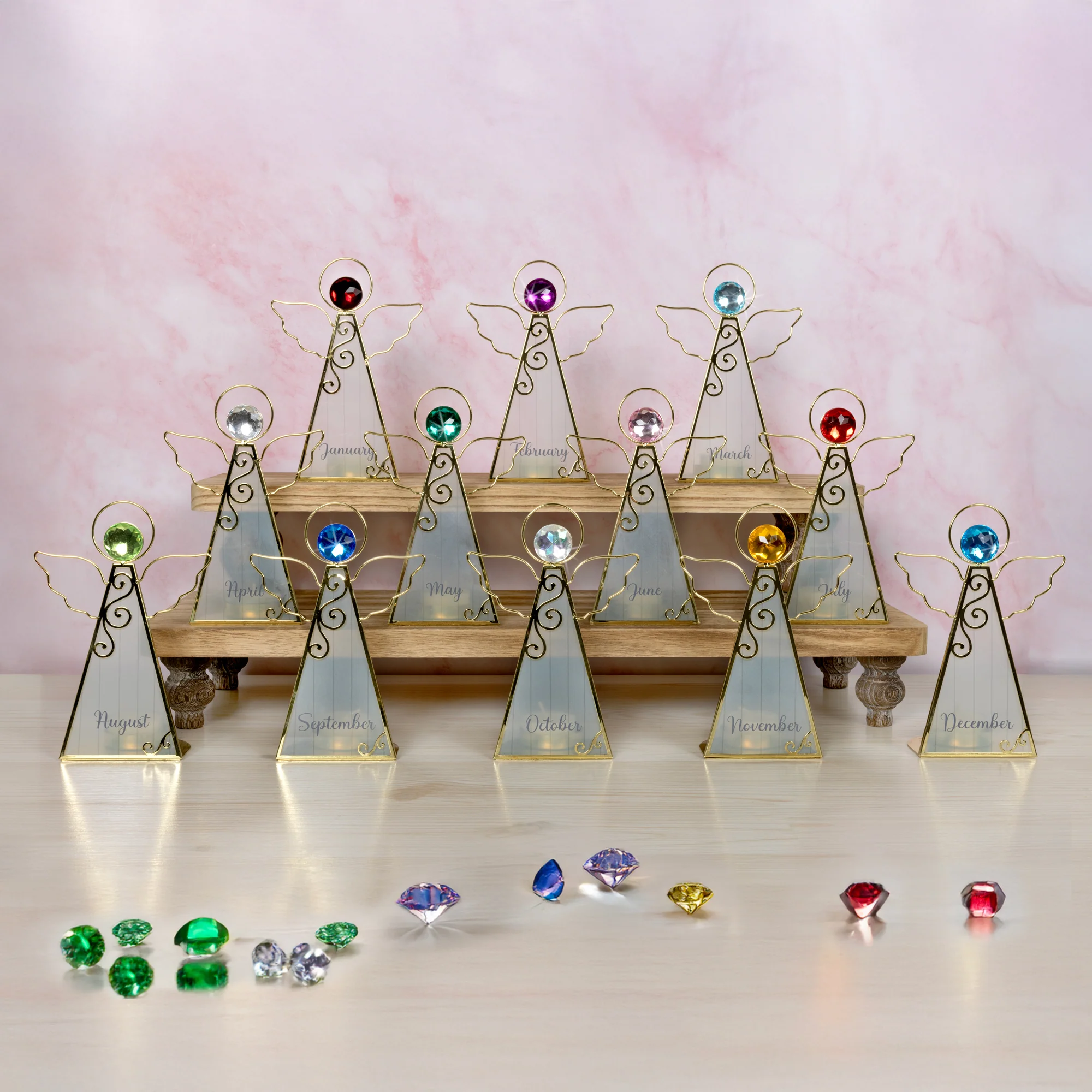 January 6.5" Monthly Angel Tea Light Holder - Image 5