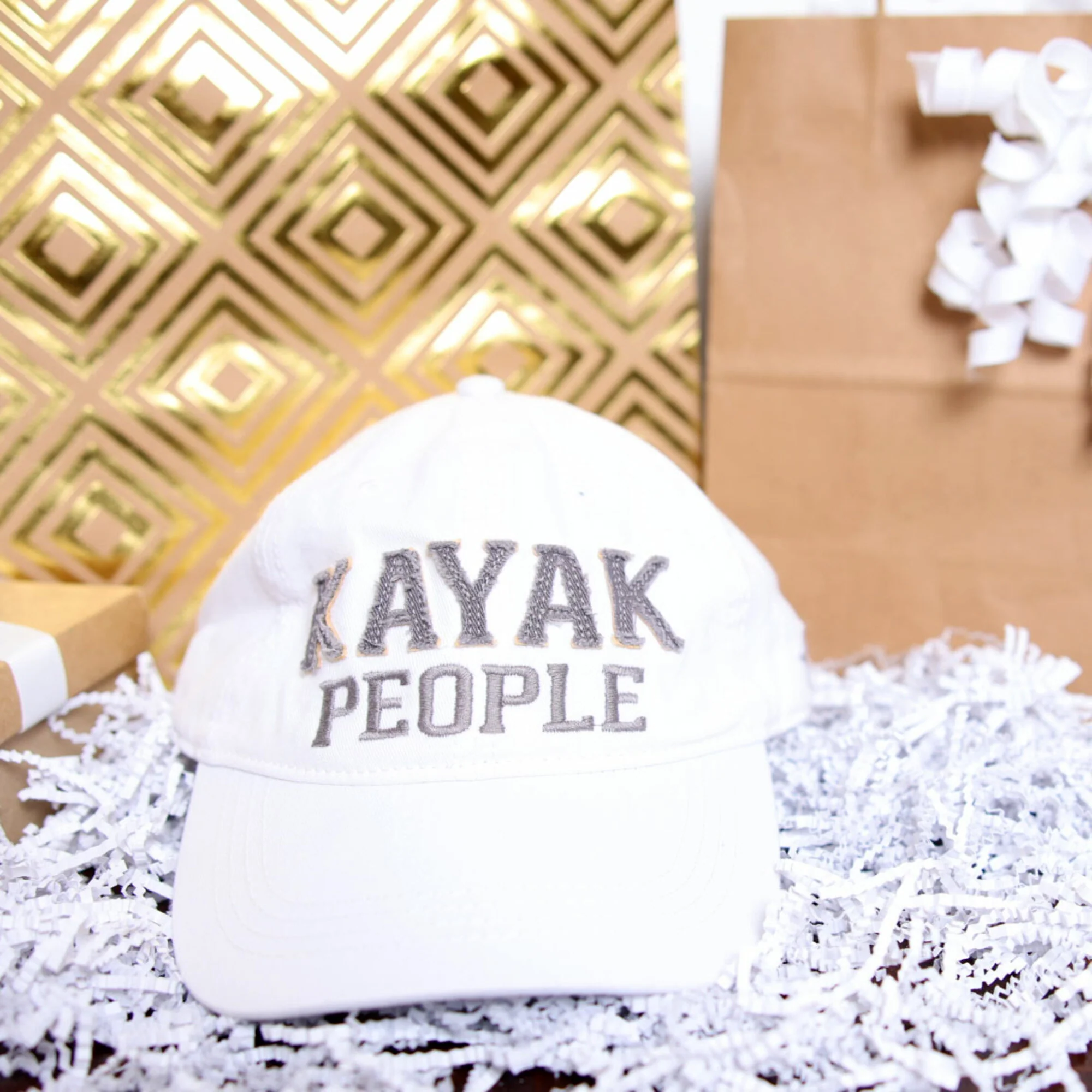 Kayak People White Adjustable Hat - Image 4