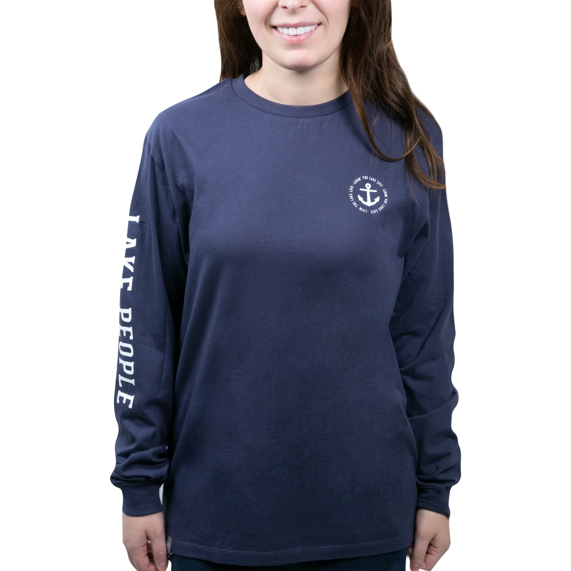 Lake People Small Navy Unisex Long Sleeve T-Shirt - Image 43
