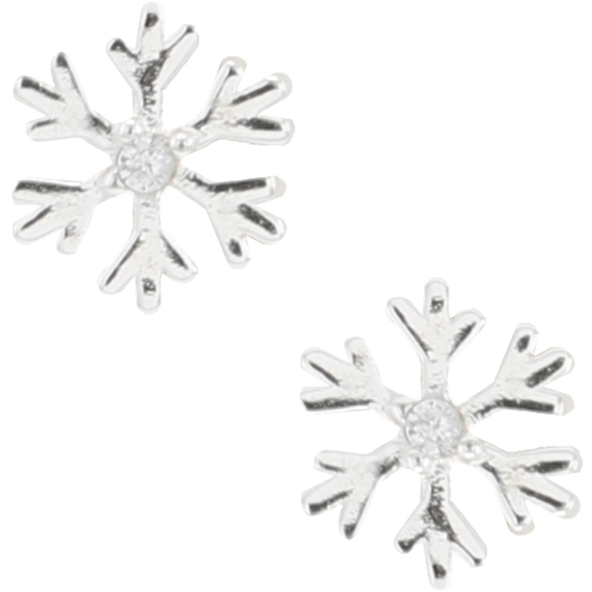 Let it Snow 7mm Sterling Silver Snowflake Stud Earrings - Image 7