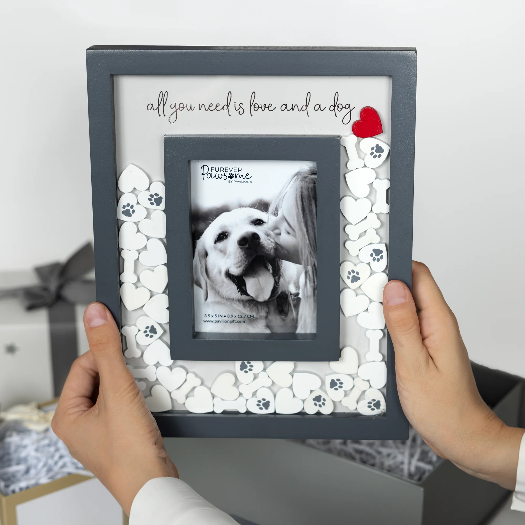 Love and a Dog 8" x 10" Picture Frame (Holds 3.5" x 5.5" Photo) - Image 4