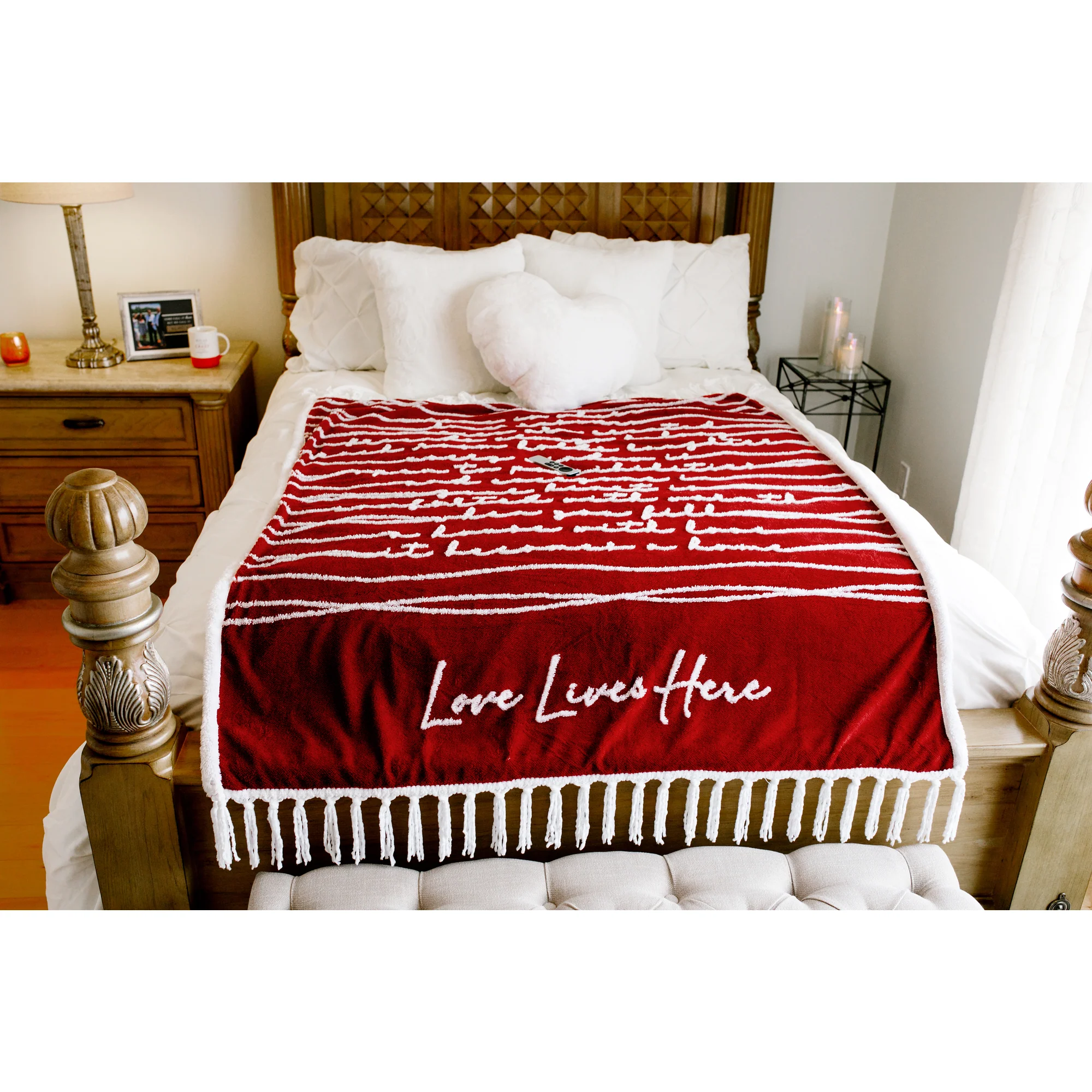 Love Lives Here 50" x 60" Inspirational Plush Blanket - Image 6