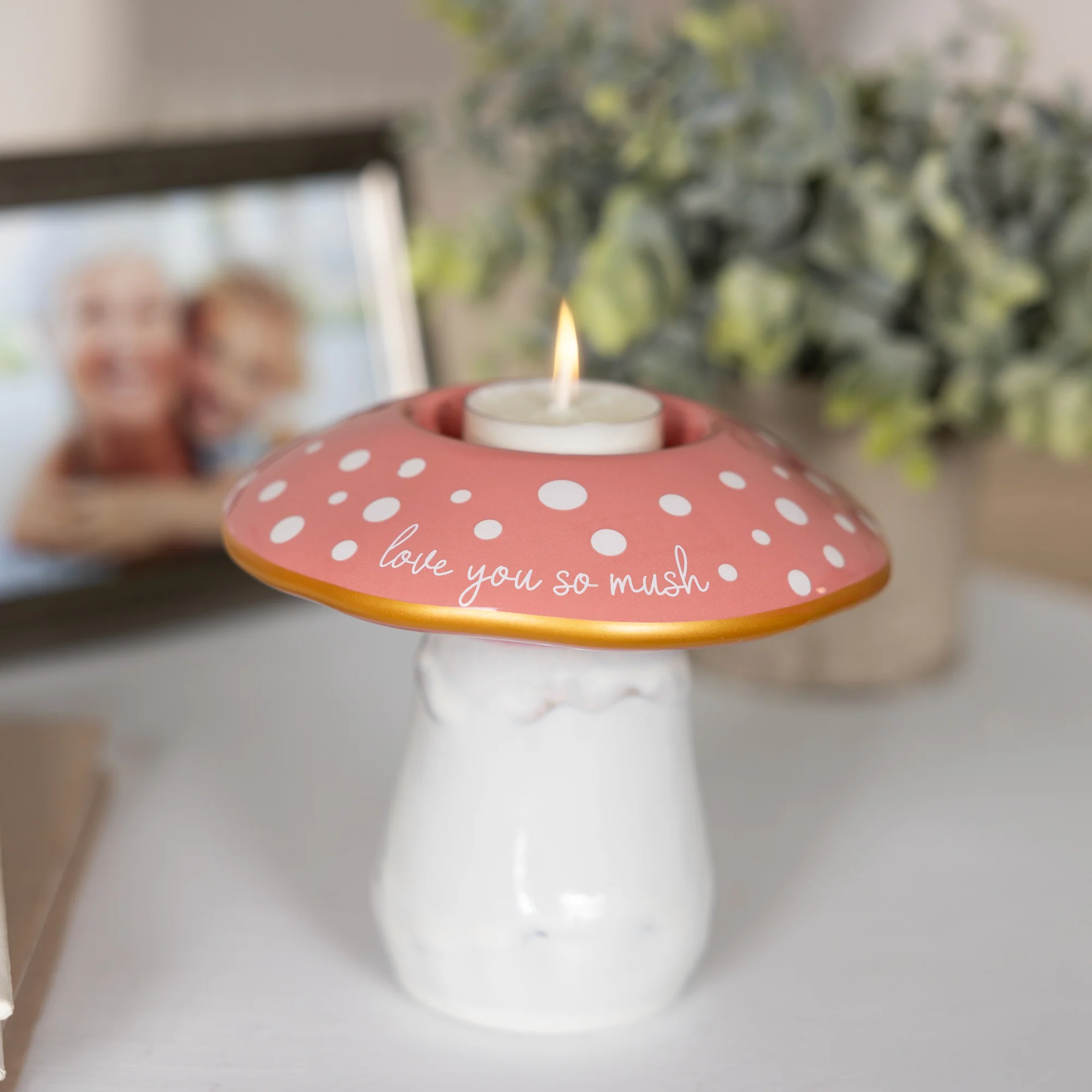 Love You So 4.75" Mushroom Tealight Holder - Image 2