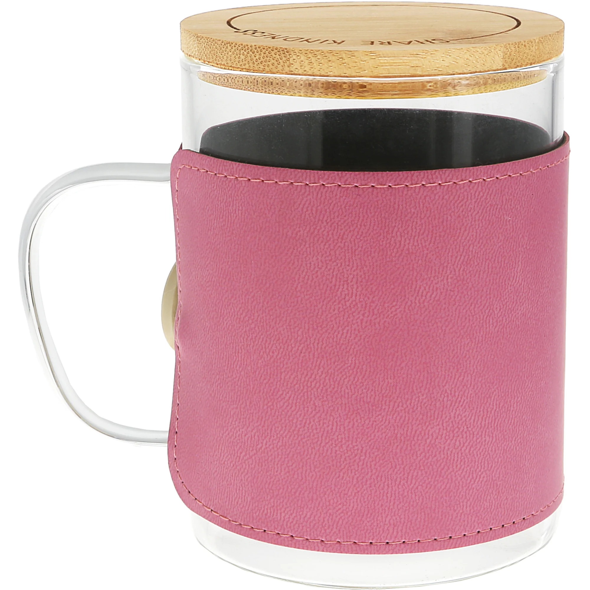 Mom 16 oz Wrapped Glass Mug with Coaster Lid - Image 7