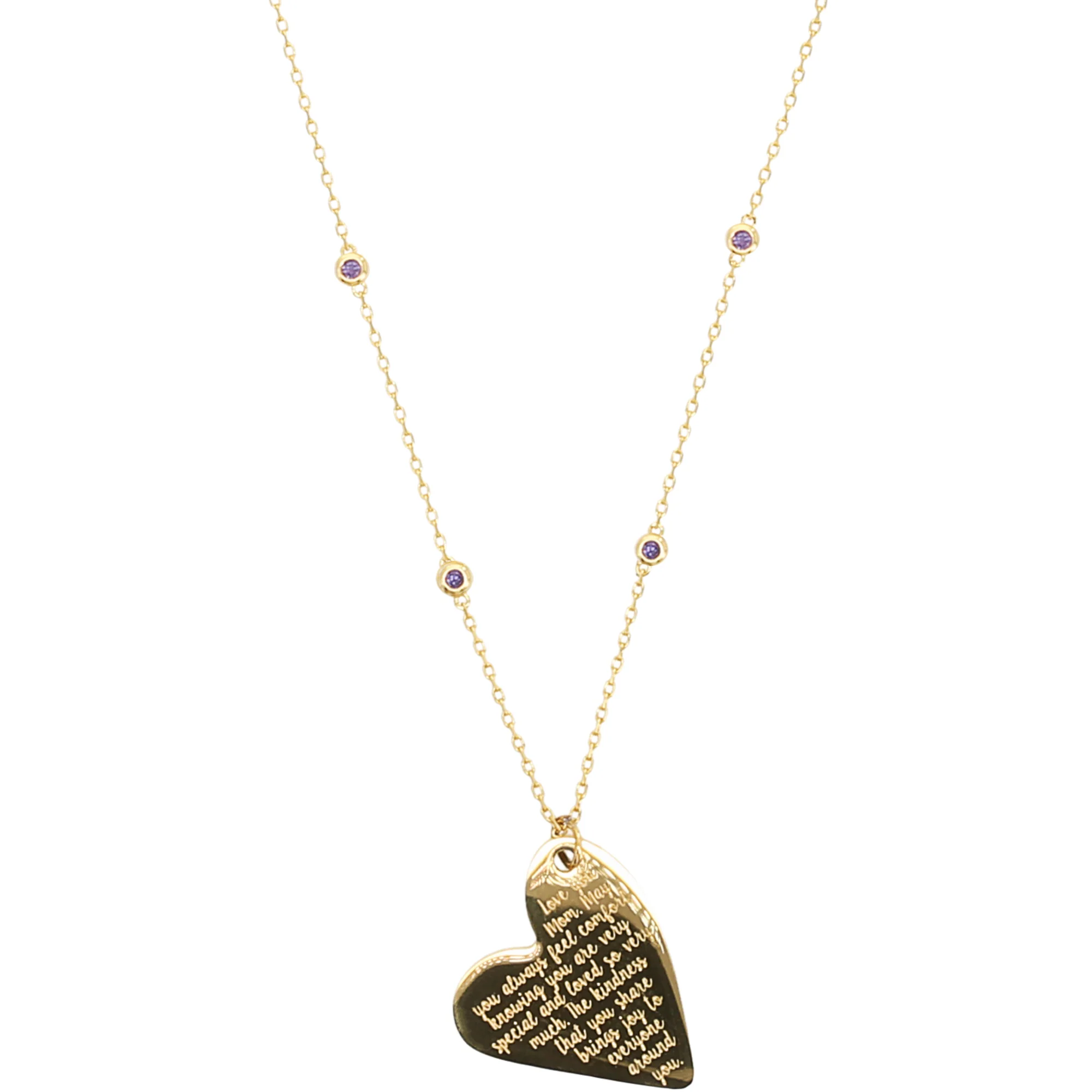 Mom 18.5" Gold Plated Engraved Necklace - Image 6