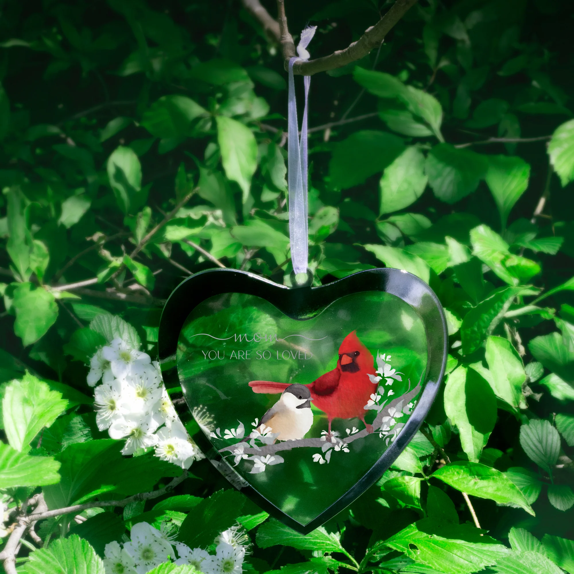 Mom 4.75" Mirrored Glass Ornament - Image 2