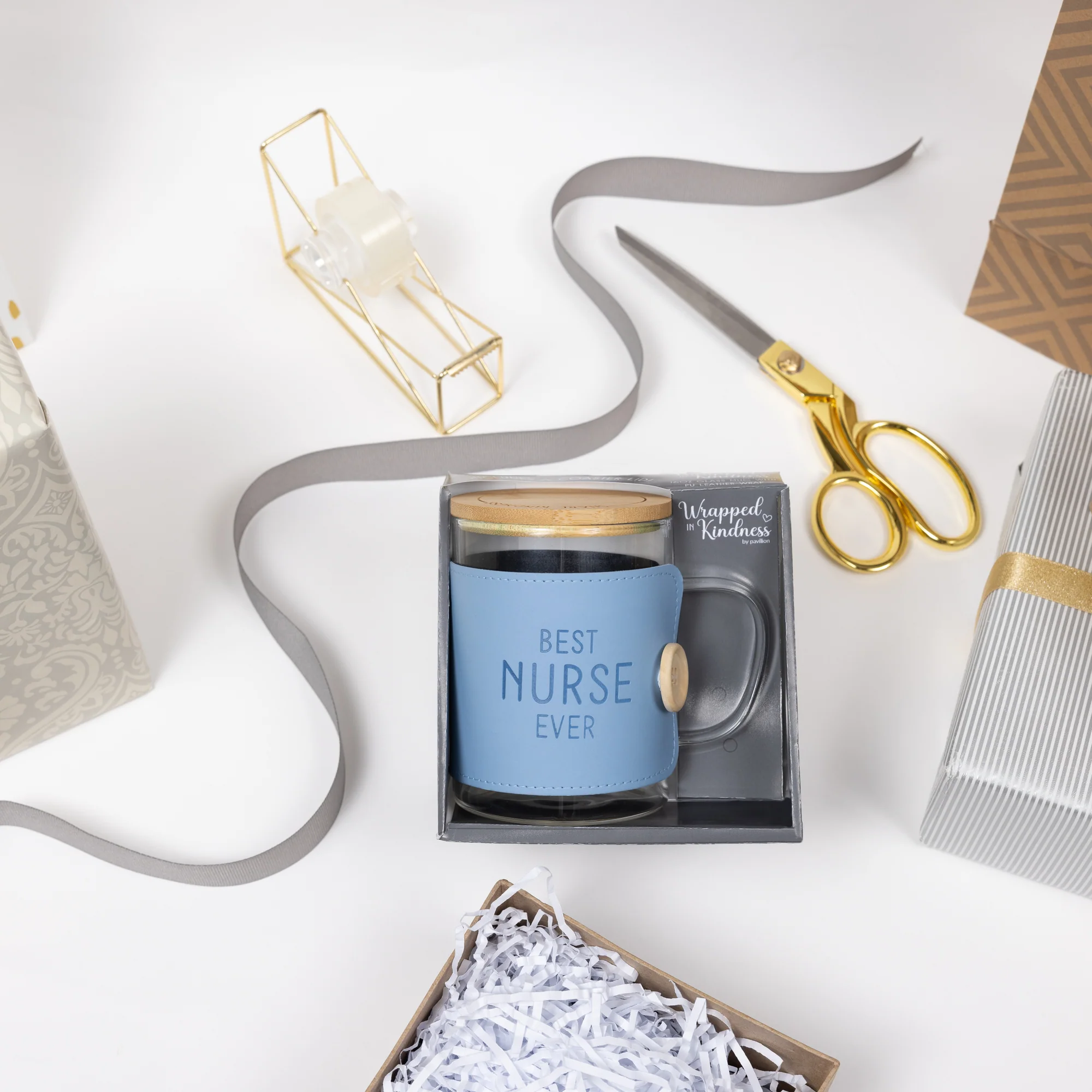 Nurse 16 oz Wrapped Glass Mug with Coaster Lid - Image 4