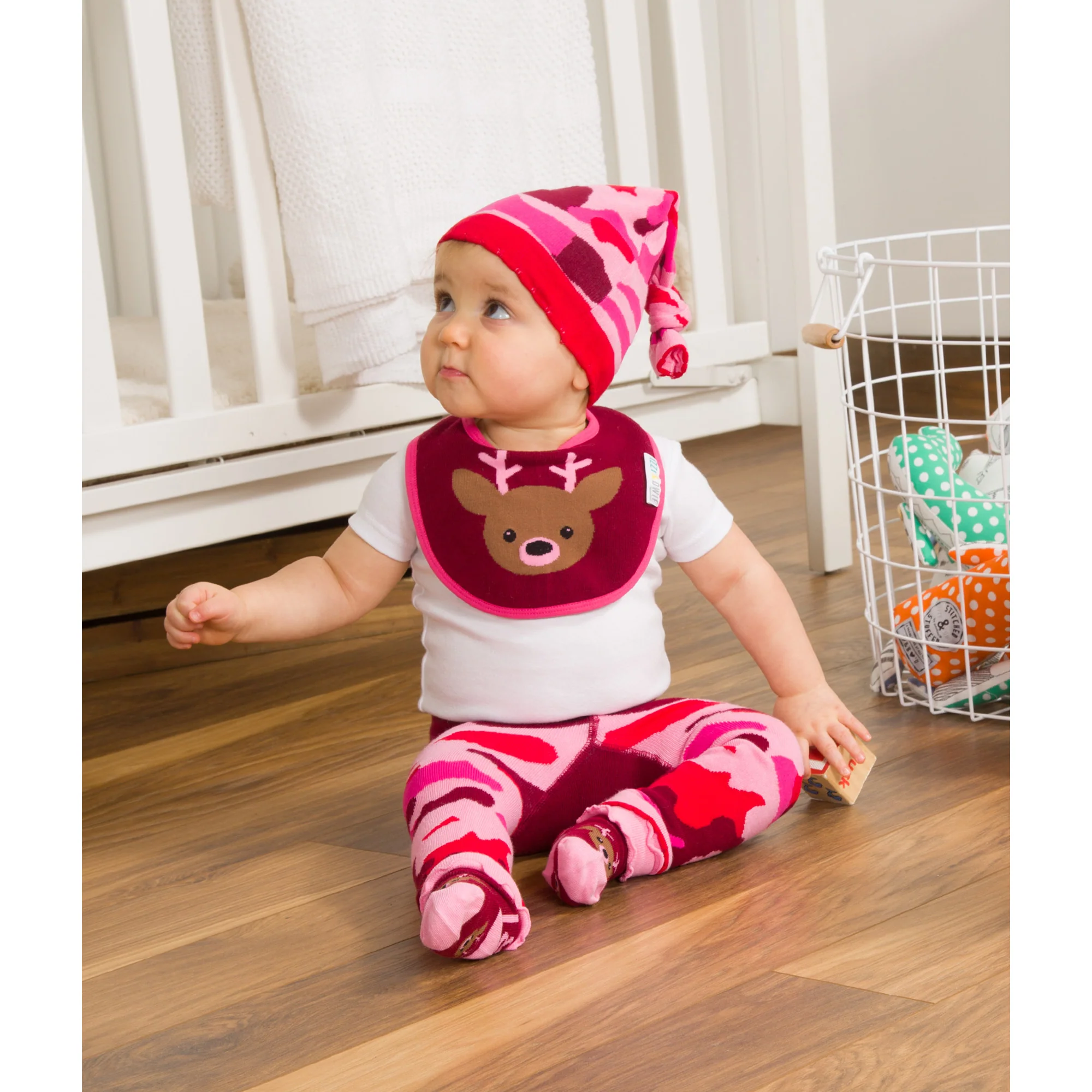 Pink Camouflage One Size Fits All Baby Hat - Image 2