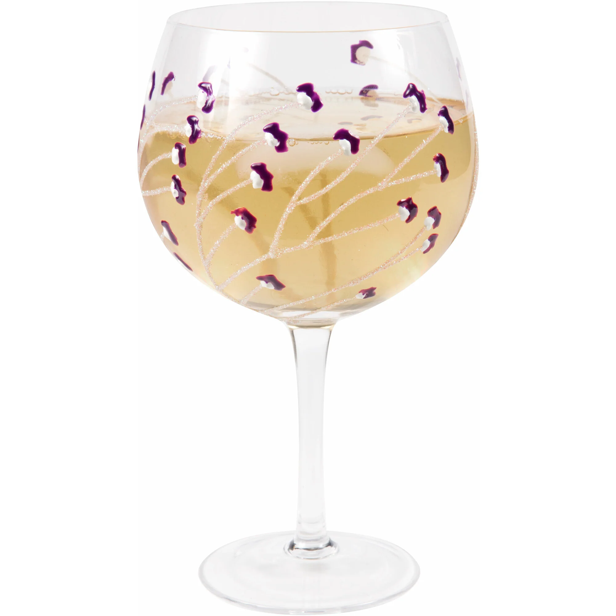 Purple Sprouts 24 oz Hand Decorated Glass - Image 9