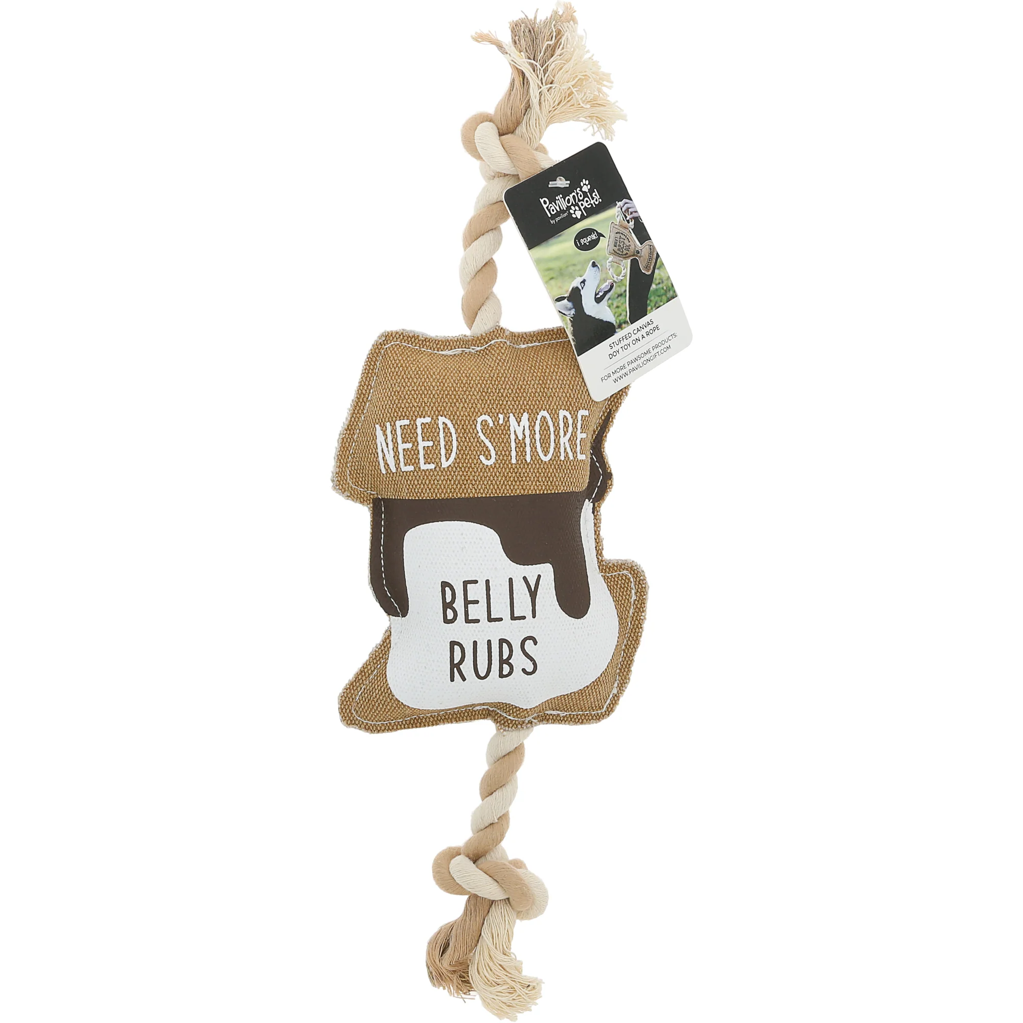 S'more 14.75" Canvas Dog Toy on Rope - Image 6