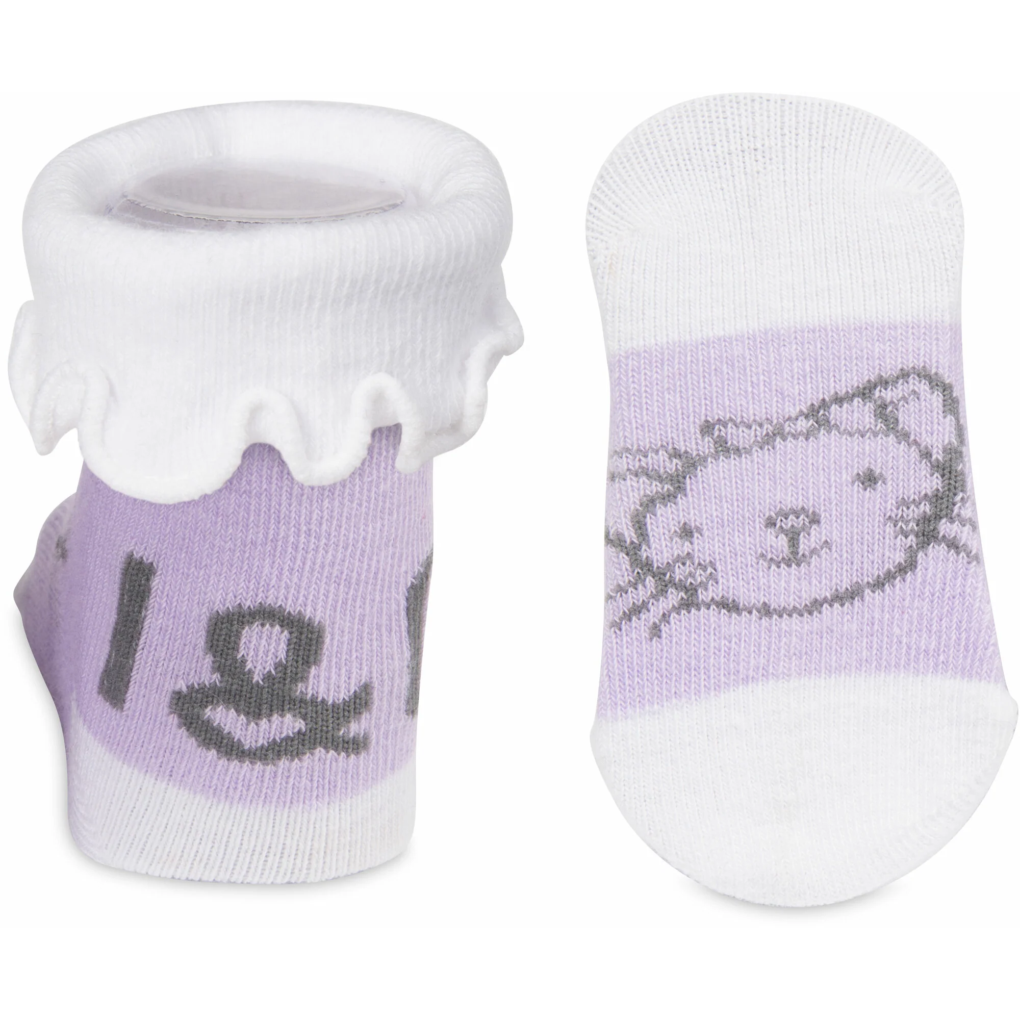 Soft Lavender Kitty 0-3 Months Socks - Image 5