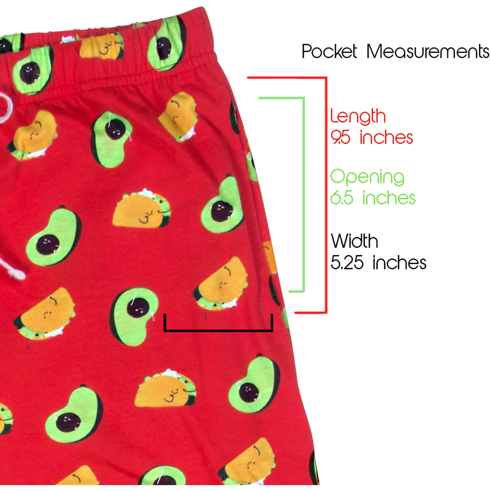Taco and Avocado M Red Unisex Lounge Pants - Image 14