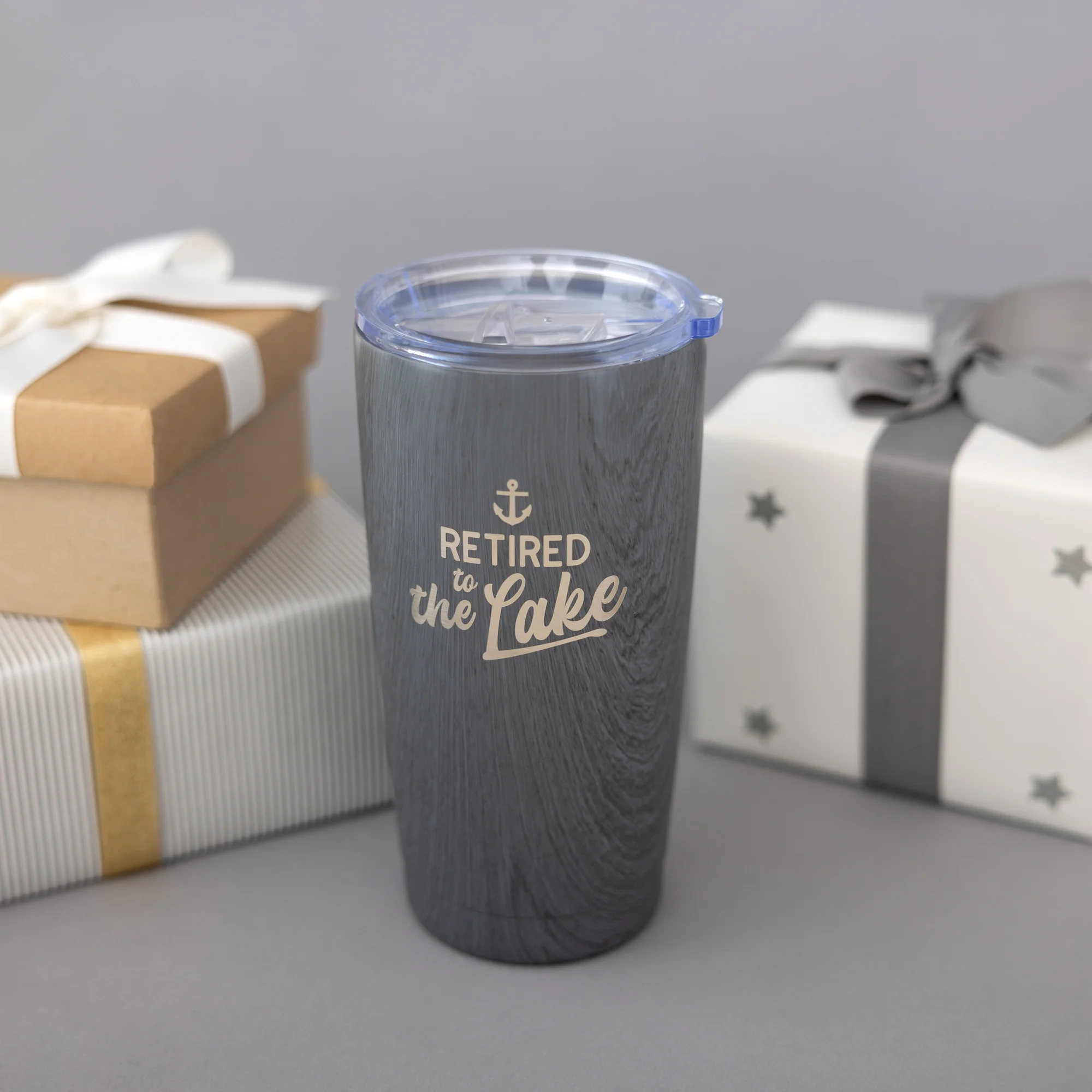 The Lake 20 oz Wood Finish Stainless Steel Travel Tumbler - Image 4