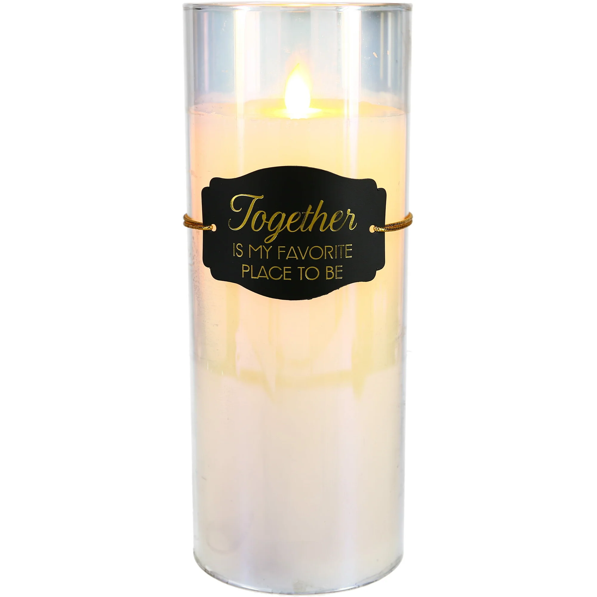 Together 9" Clear Luster Realistic Flame Candle